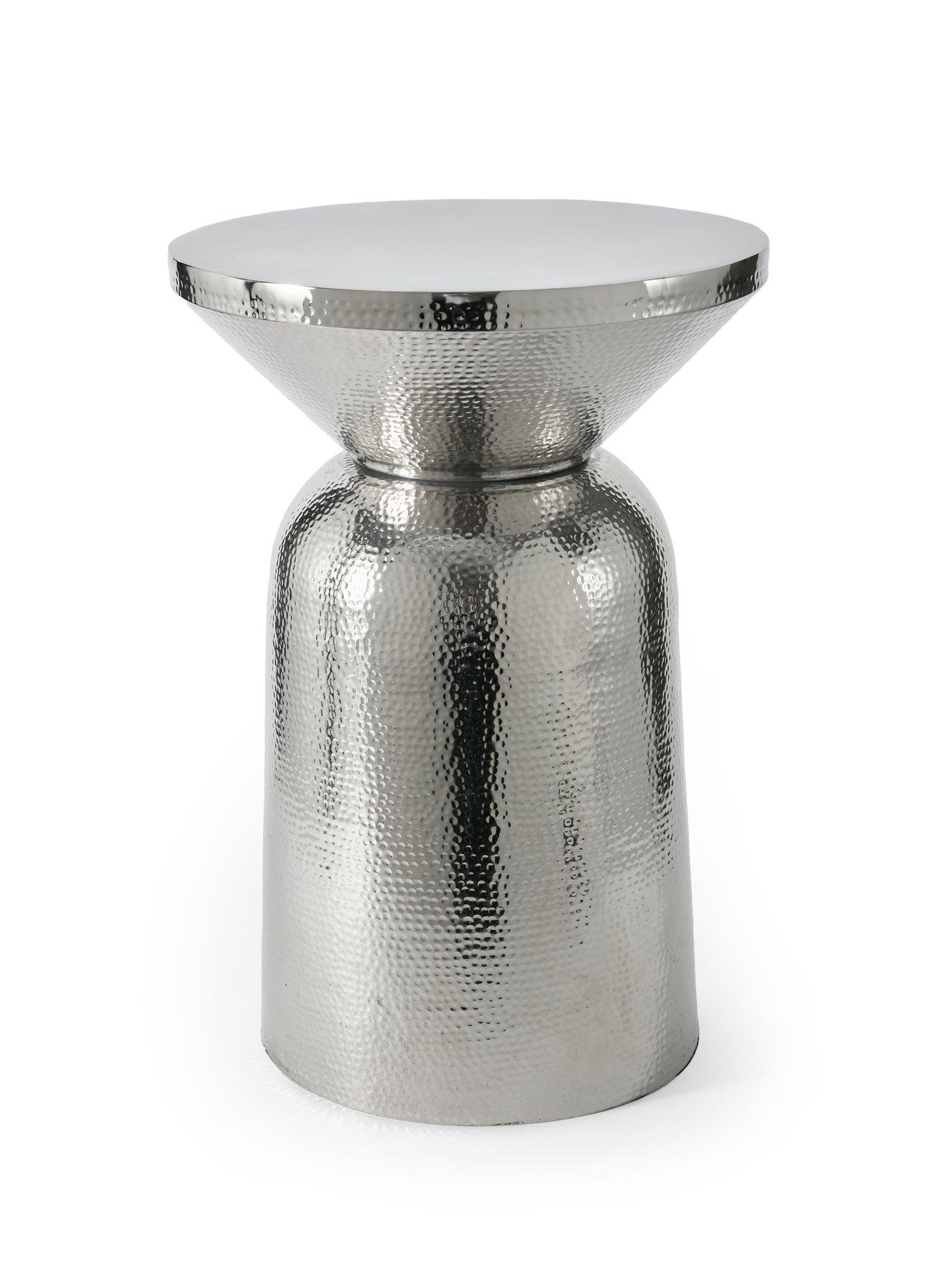 Image 3 of 5 of Very Home Perrie Drum Side Table - Nickel&nbsp;