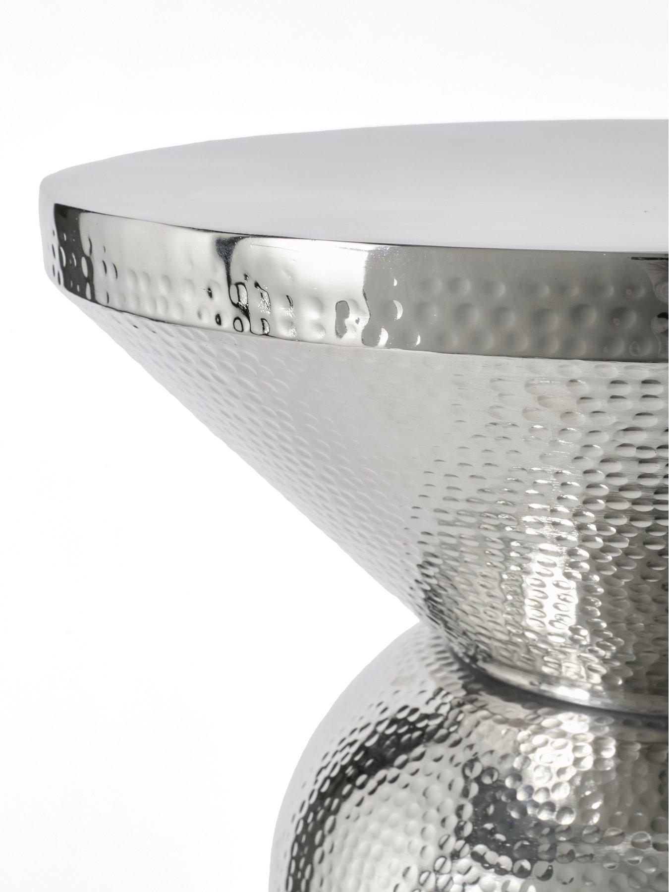 Image 4 of 5 of Very Home Perrie Drum Side Table - Nickel&nbsp;