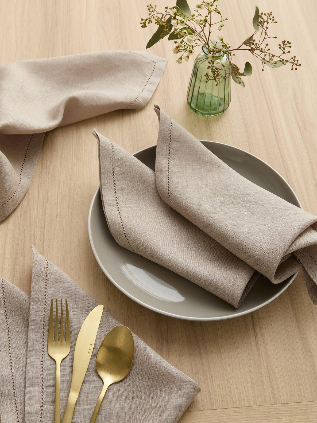 Image 1 of 5 of The Very Collection Set Of 4 Stone Linen Napkins 40 X 40cm