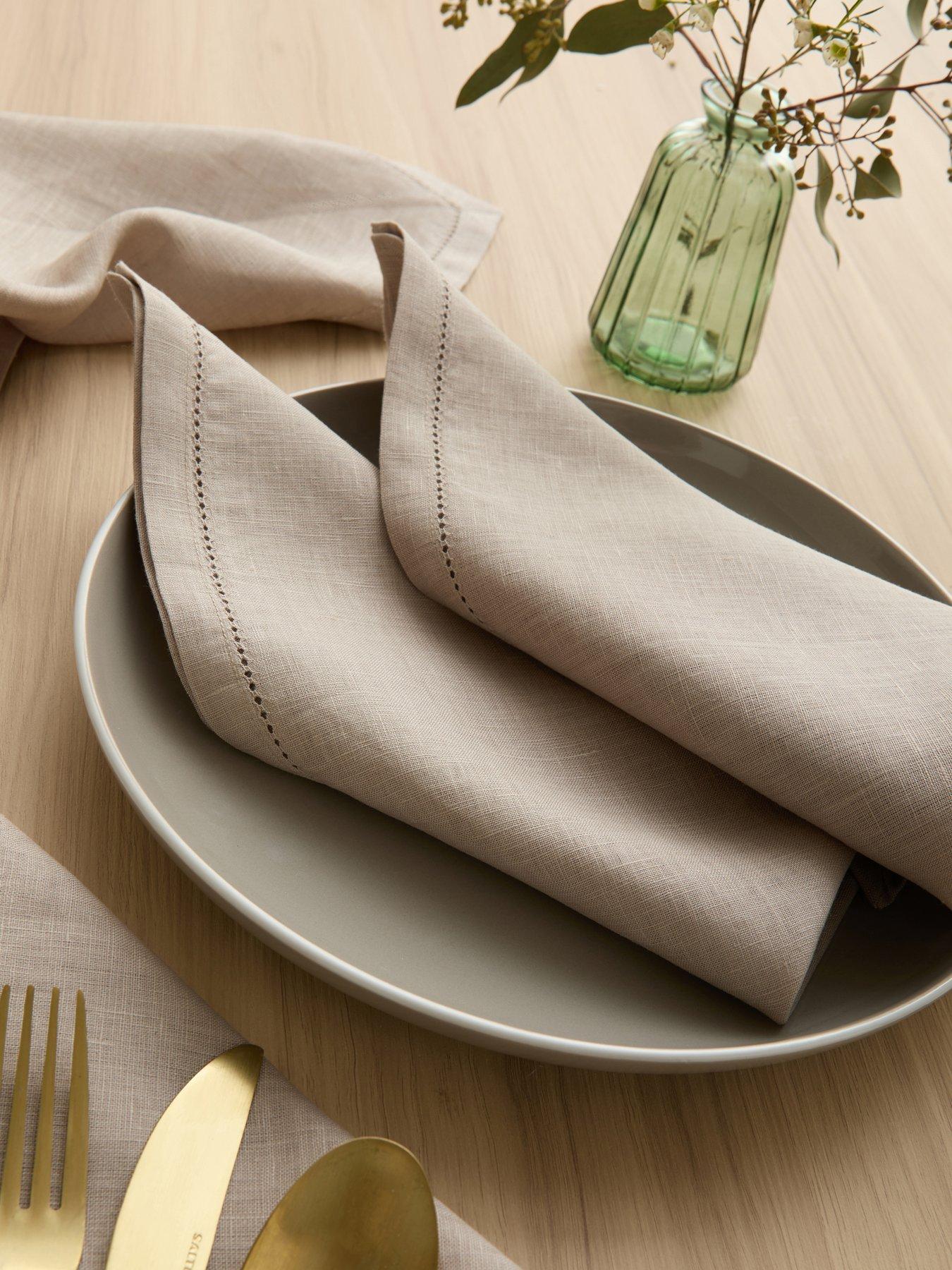 Image 3 of 5 of The Very Collection Set Of 4 Stone Linen Napkins 40 X 40cm