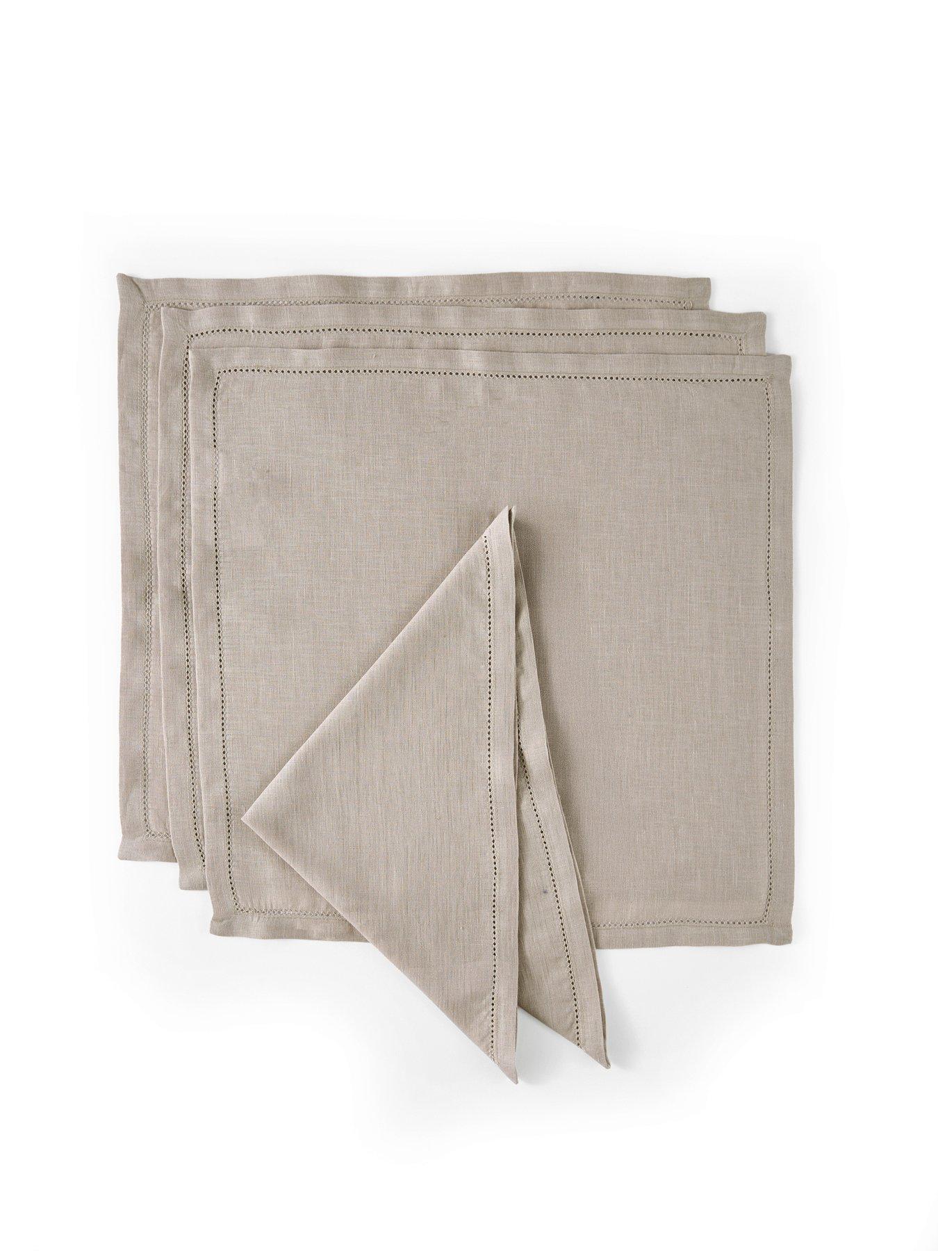 Image 4 of 5 of The Very Collection Set Of 4 Stone Linen Napkins 40 X 40cm