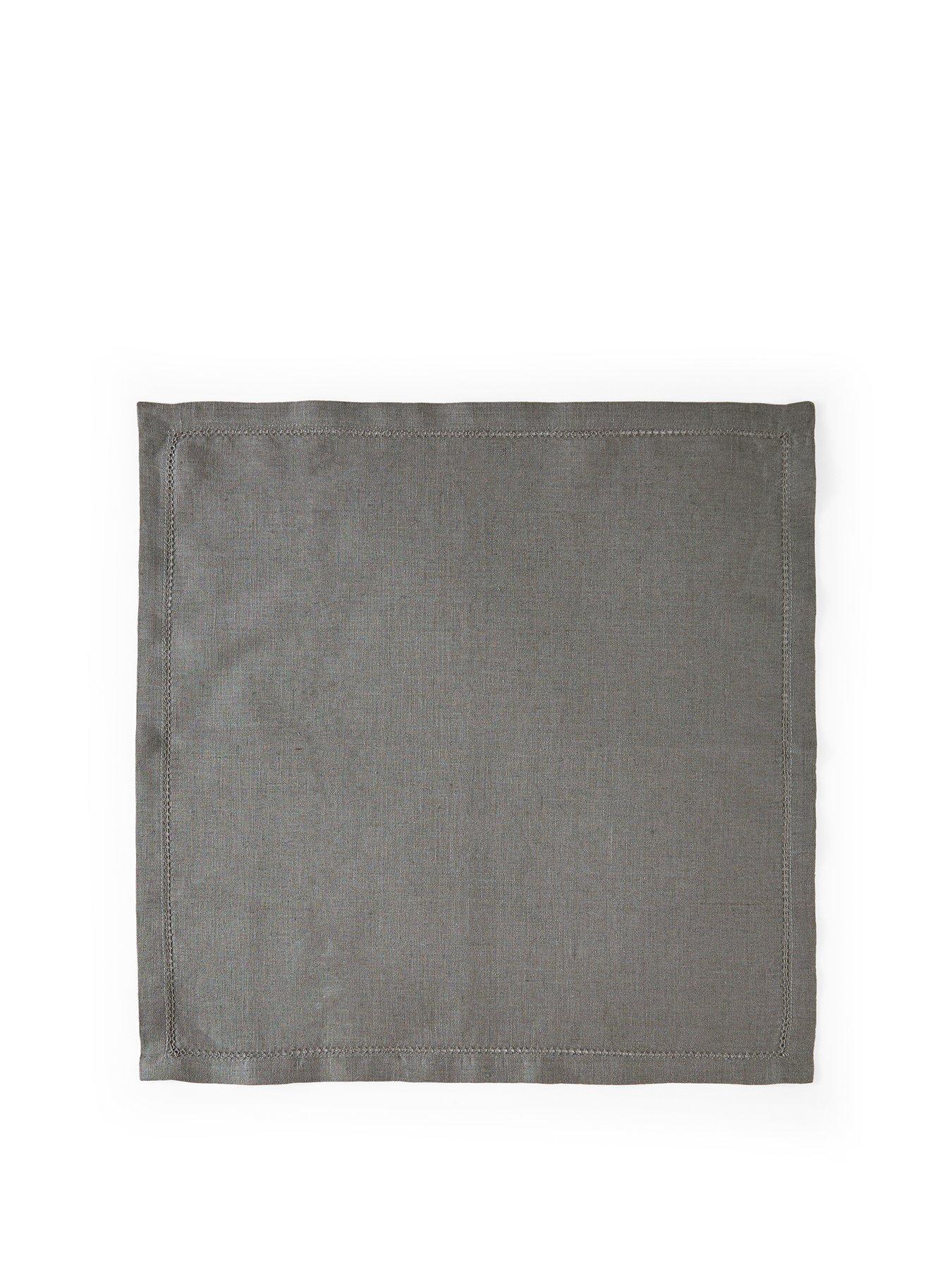 Image 2 of 5 of The Very Collection Set Of 4 Charcoal Linen Napkins 40 X 40cm