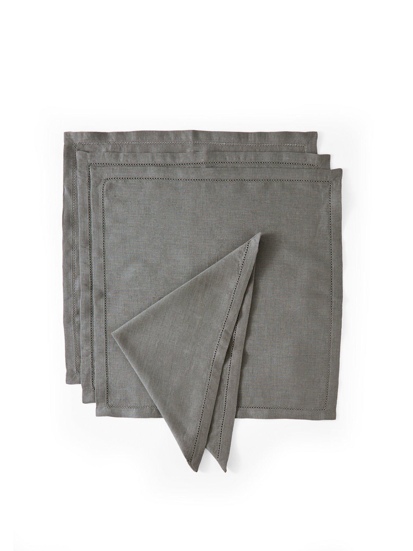 Image 4 of 5 of The Very Collection Set Of 4 Charcoal Linen Napkins 40 X 40cm