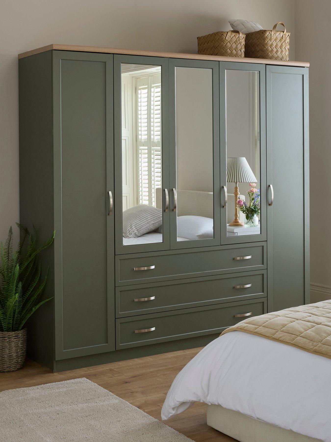 The Very Collection Camberley 5 Door, 3 Drawer Mirrored Wardrobe
