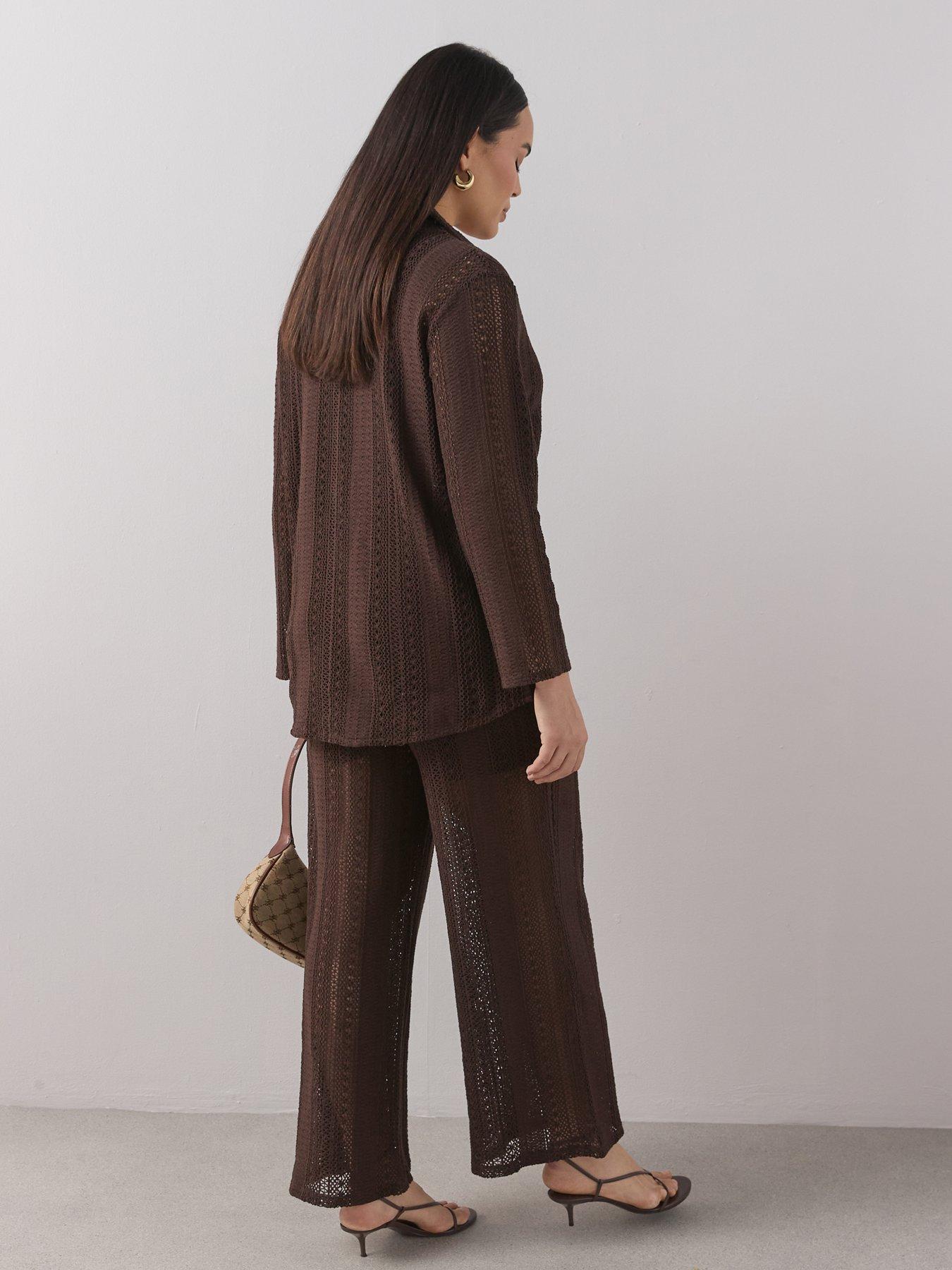 Image 5 of 6 of The Very Collection Curve Crochet Shirt Co-ord