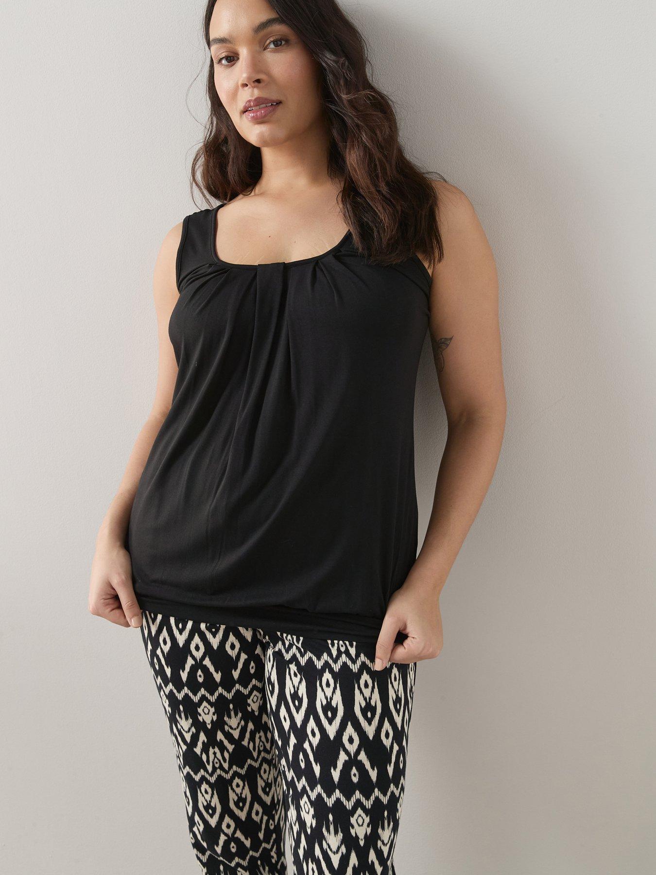 Image 1 of 4 of The Very Collection Curve Banded Hem Vest - Black