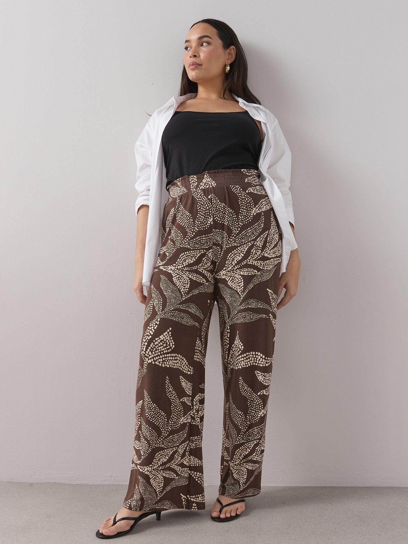 The Very Collection Curve Stretch Wide Leg Trouser - Print