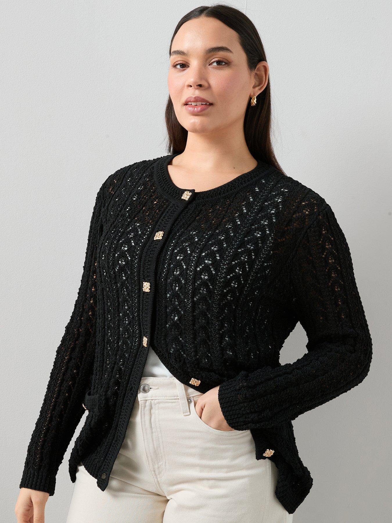 Image 1 of 6 of The Very Collection Curve Button Detail Cardigan