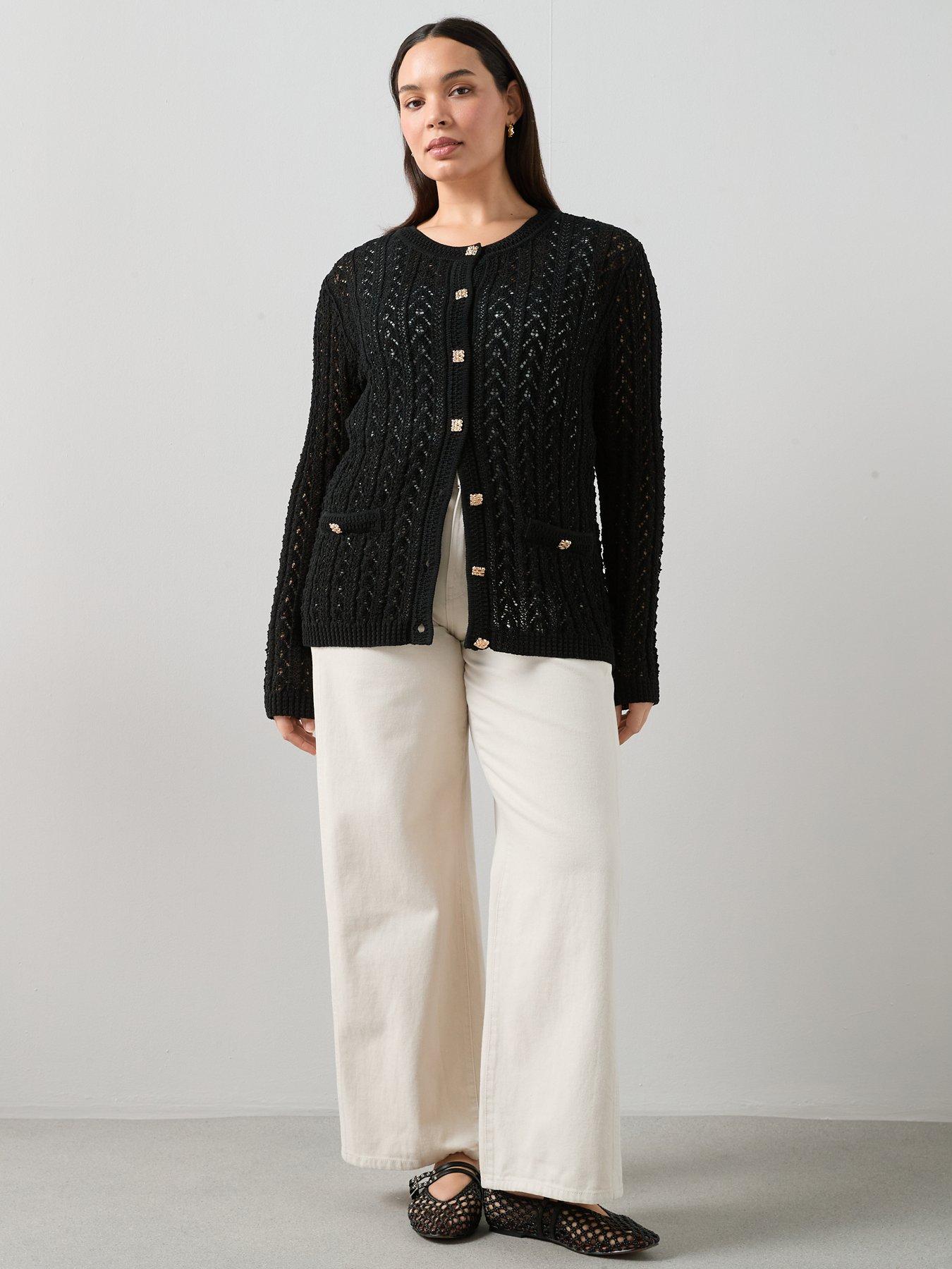 Image 3 of 6 of The Very Collection Curve Button Detail Cardigan