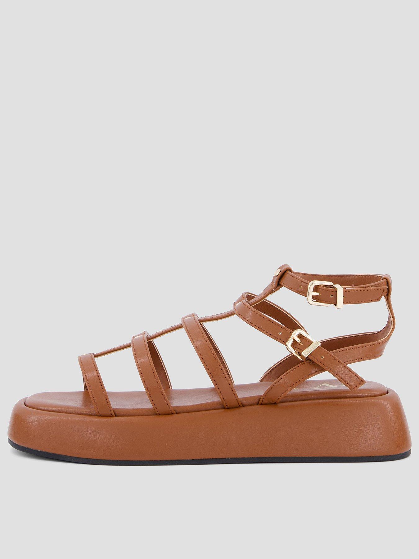 Image 1 of 7 of The Very Collection Gladiator Flatform Sandals - Brown