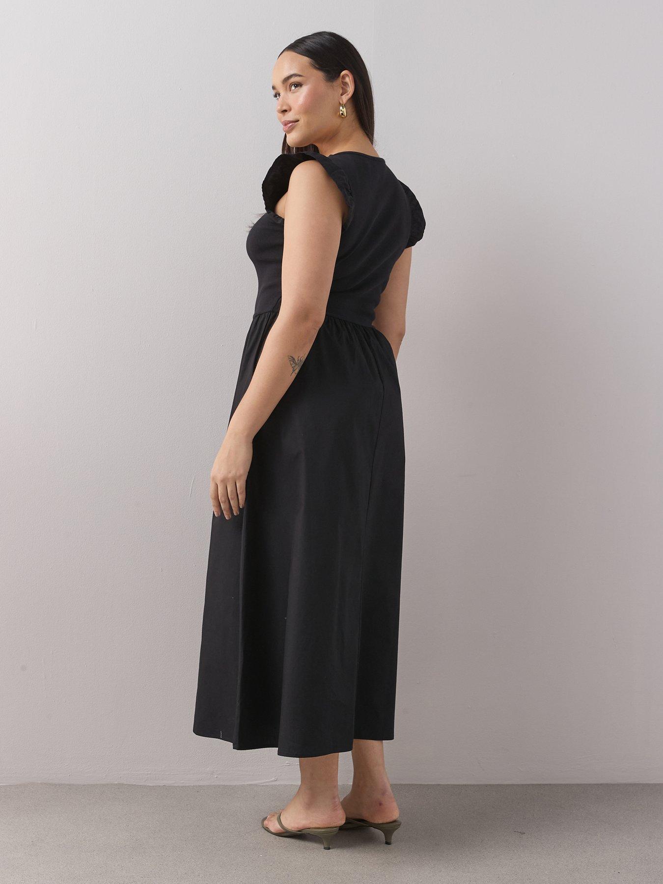 Image 2 of 6 of The Very Collection Curve 2 In 1 Woven Skirt Midi Dress