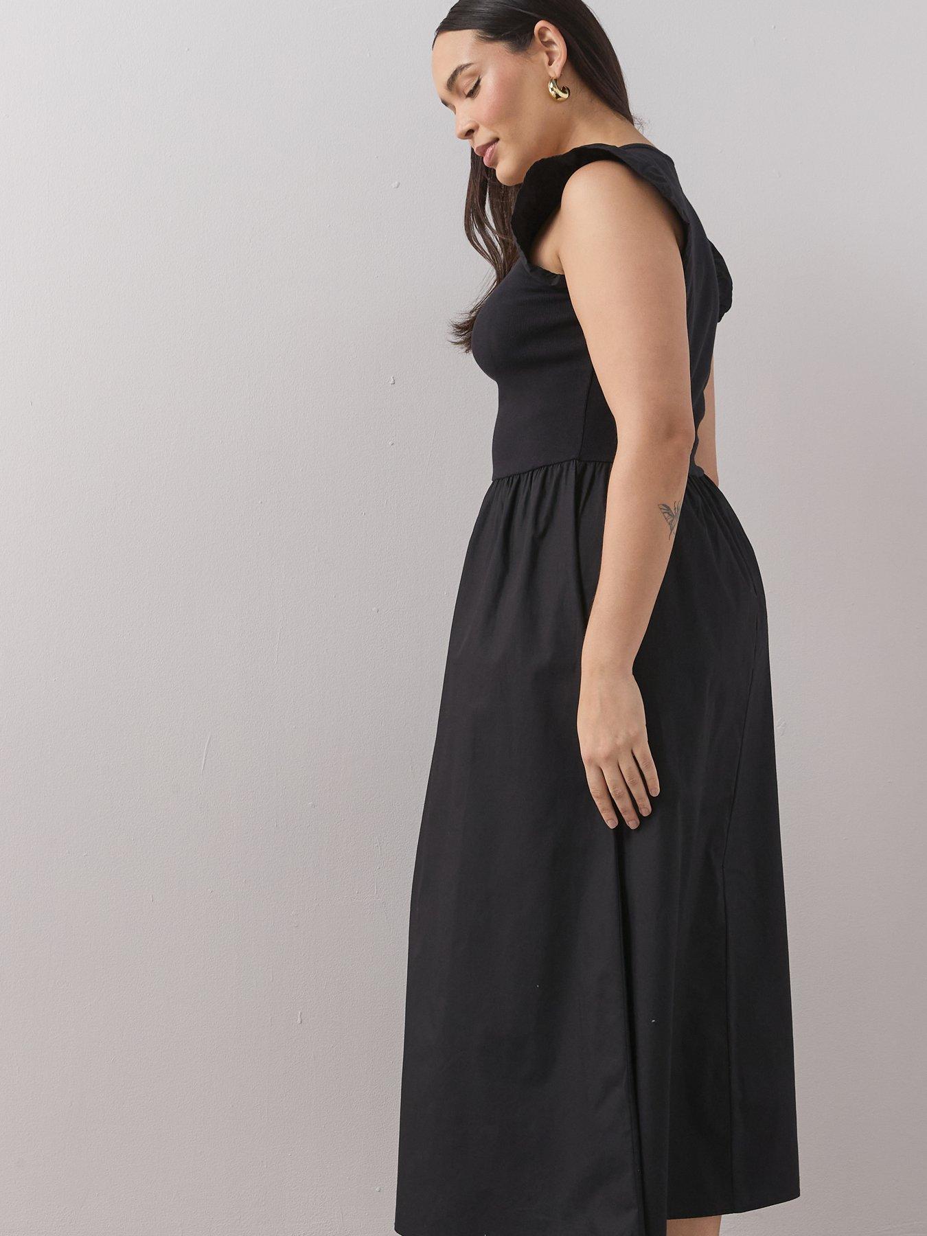 Image 6 of 6 of The Very Collection Curve 2 In 1 Woven Skirt Midi Dress