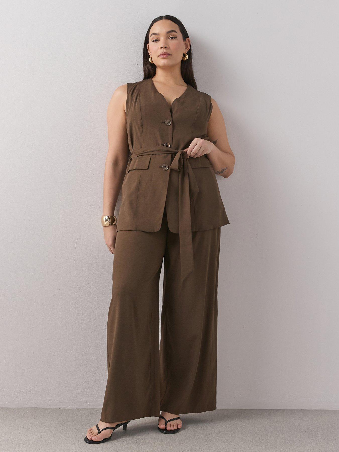 The Very Collection Curve Longline Linen Waistcoat