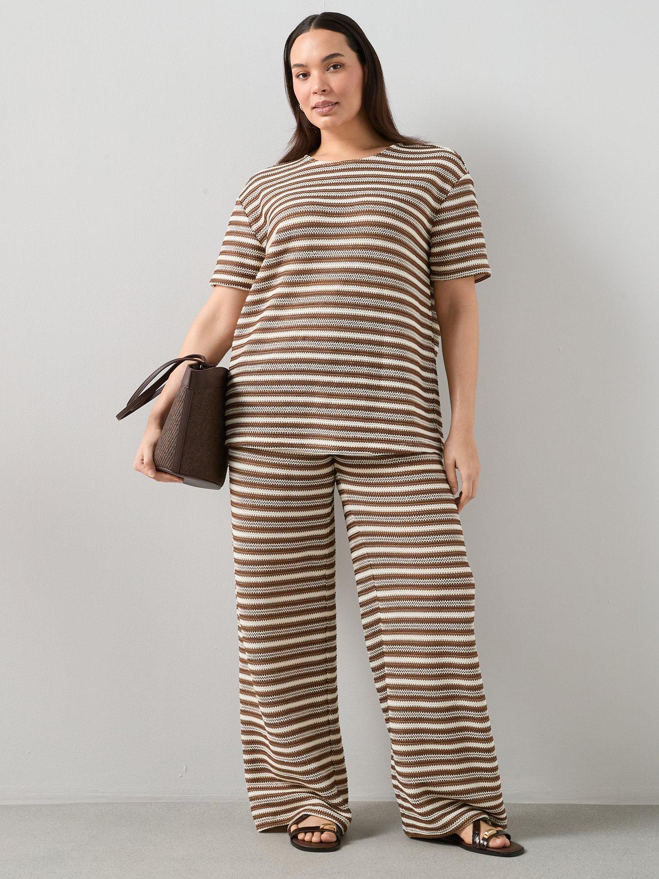 The Very Collection Curve Stripe Co-ord Crochet Trouser