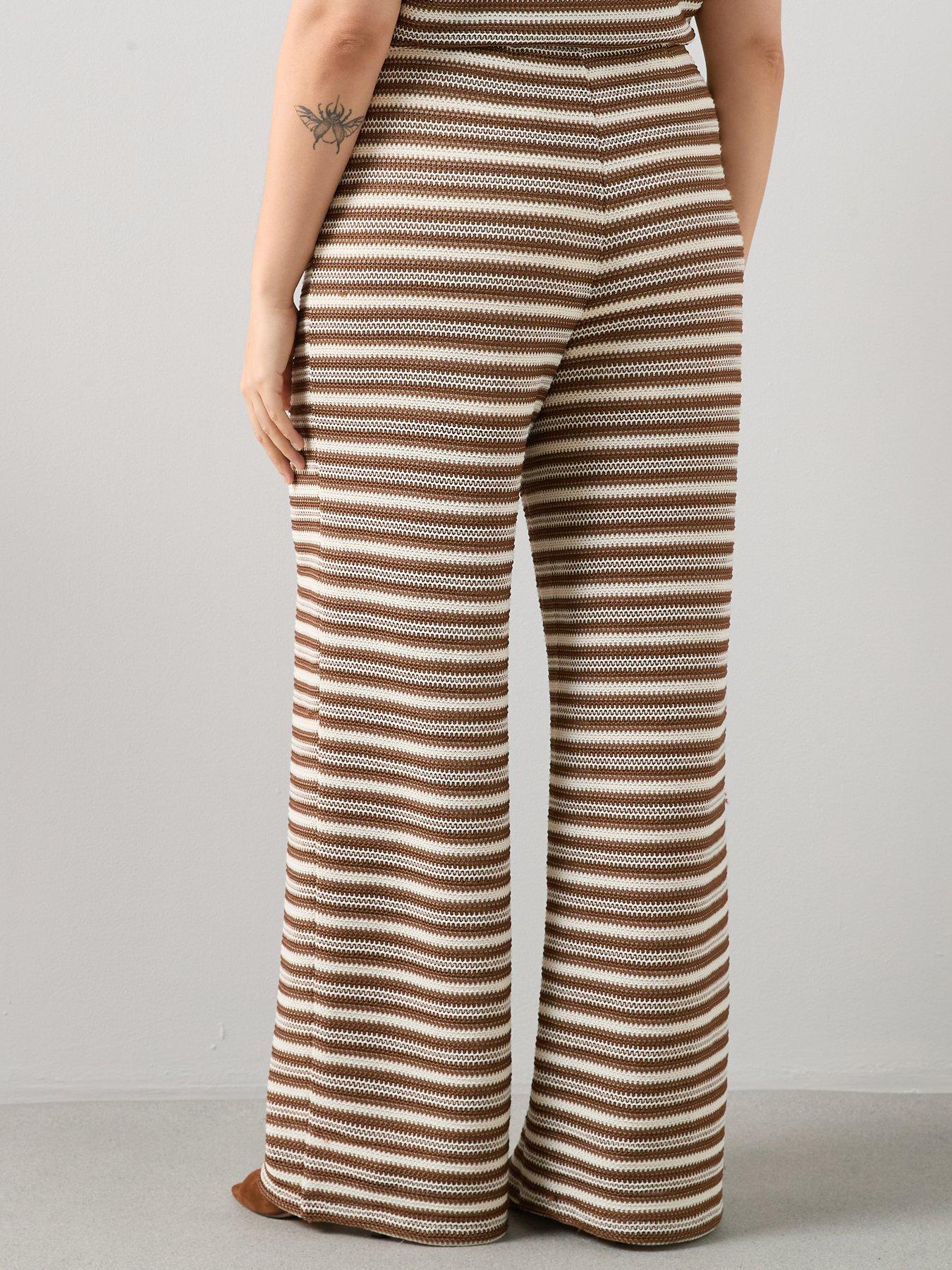 Image 2 of 6 of The Very Collection Curve Stripe Crochet Trouser