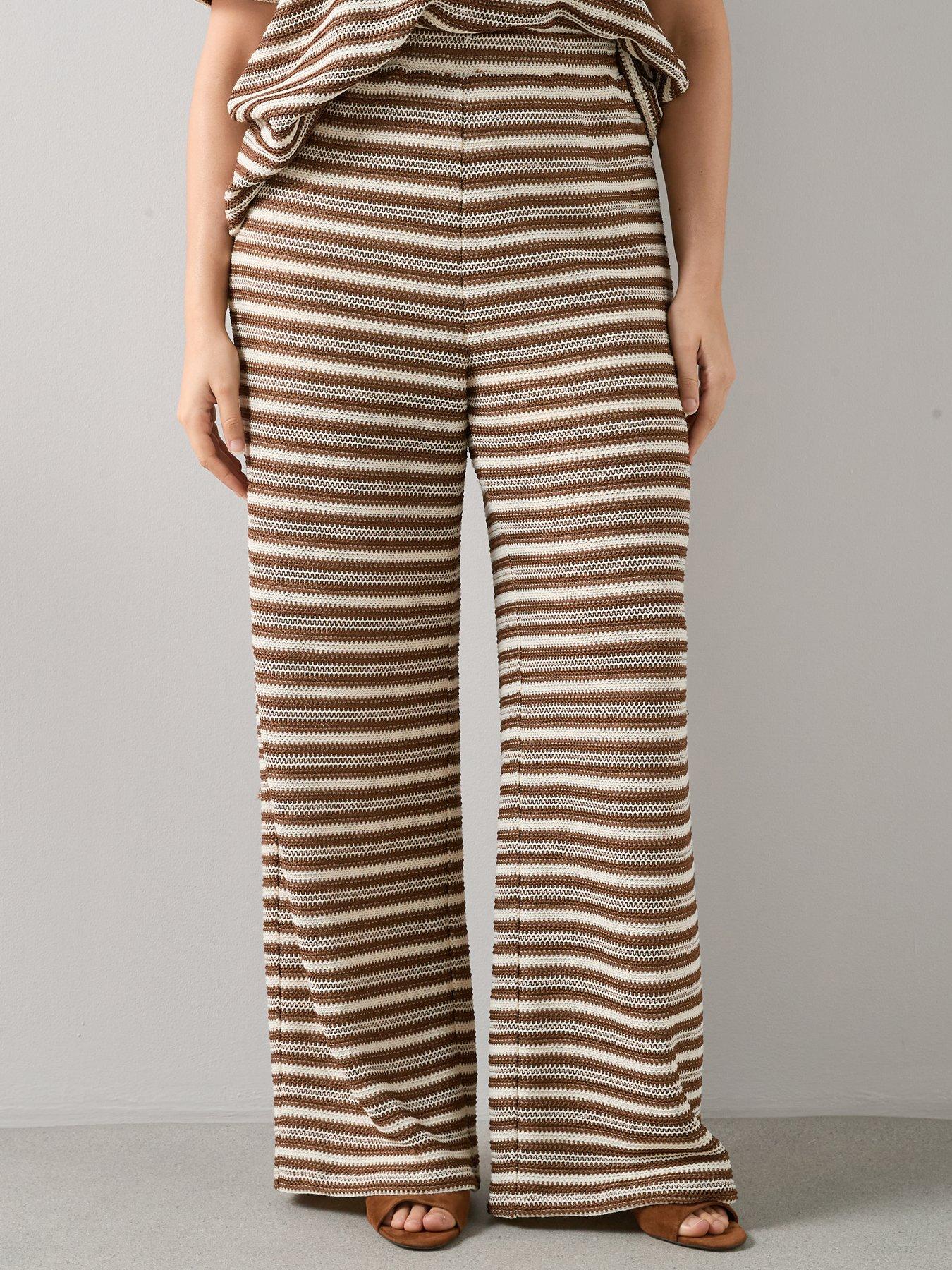 Image 3 of 6 of The Very Collection Curve Stripe Crochet Trouser