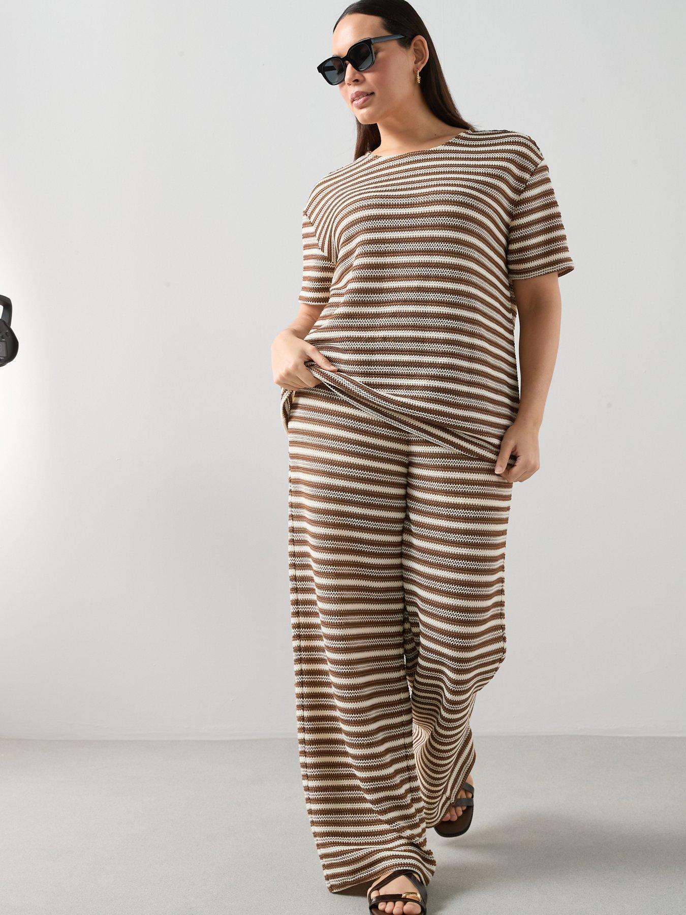 Image 6 of 6 of The Very Collection Curve Stripe Crochet Trouser