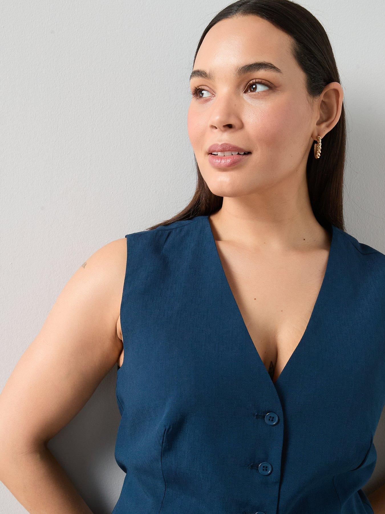 Image 6 of 6 of The Very Collection Curve Button Through Waistcoat Co-ord