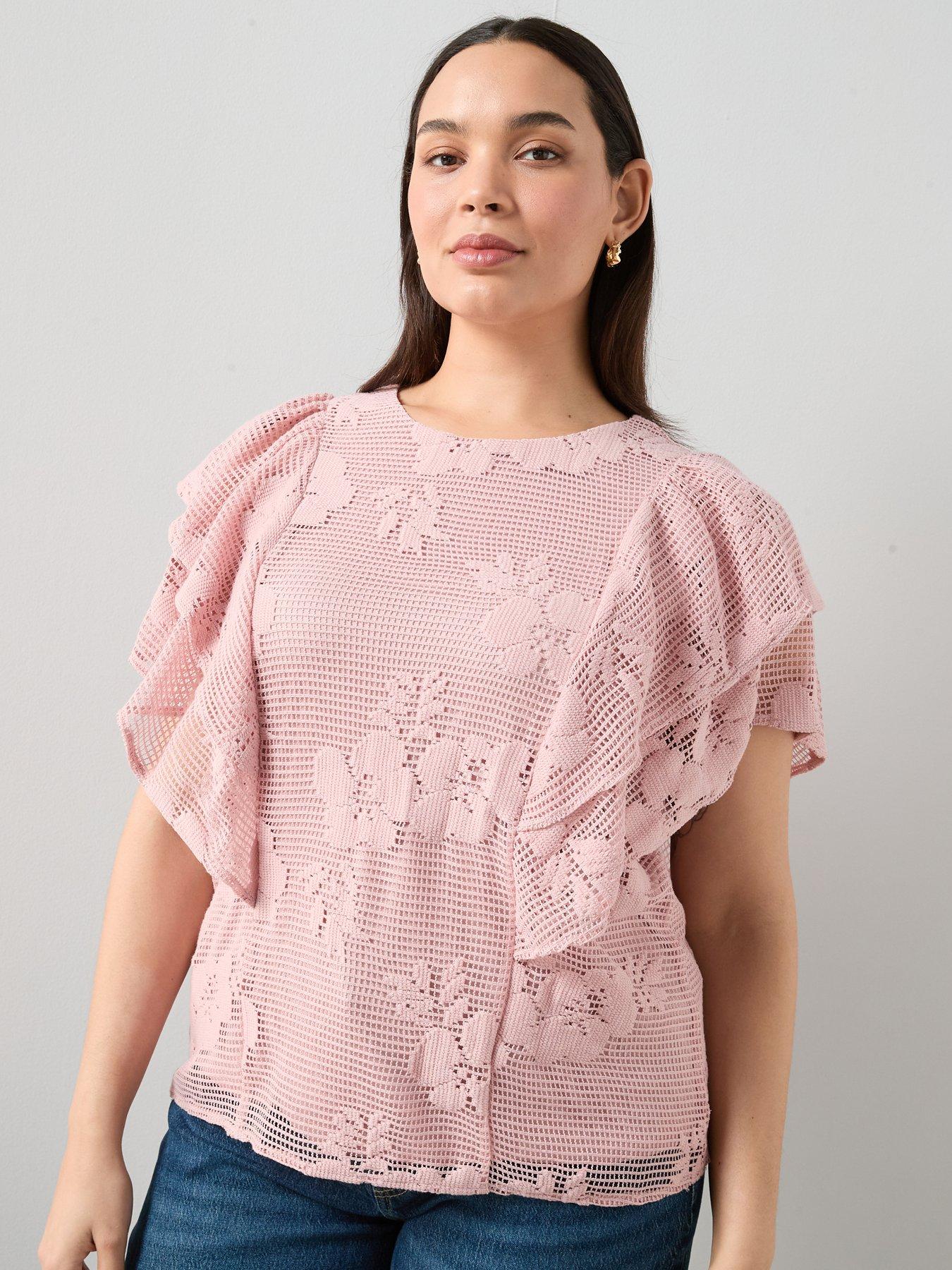 The Very Collection: Curve Frill Sleeve Floral Top