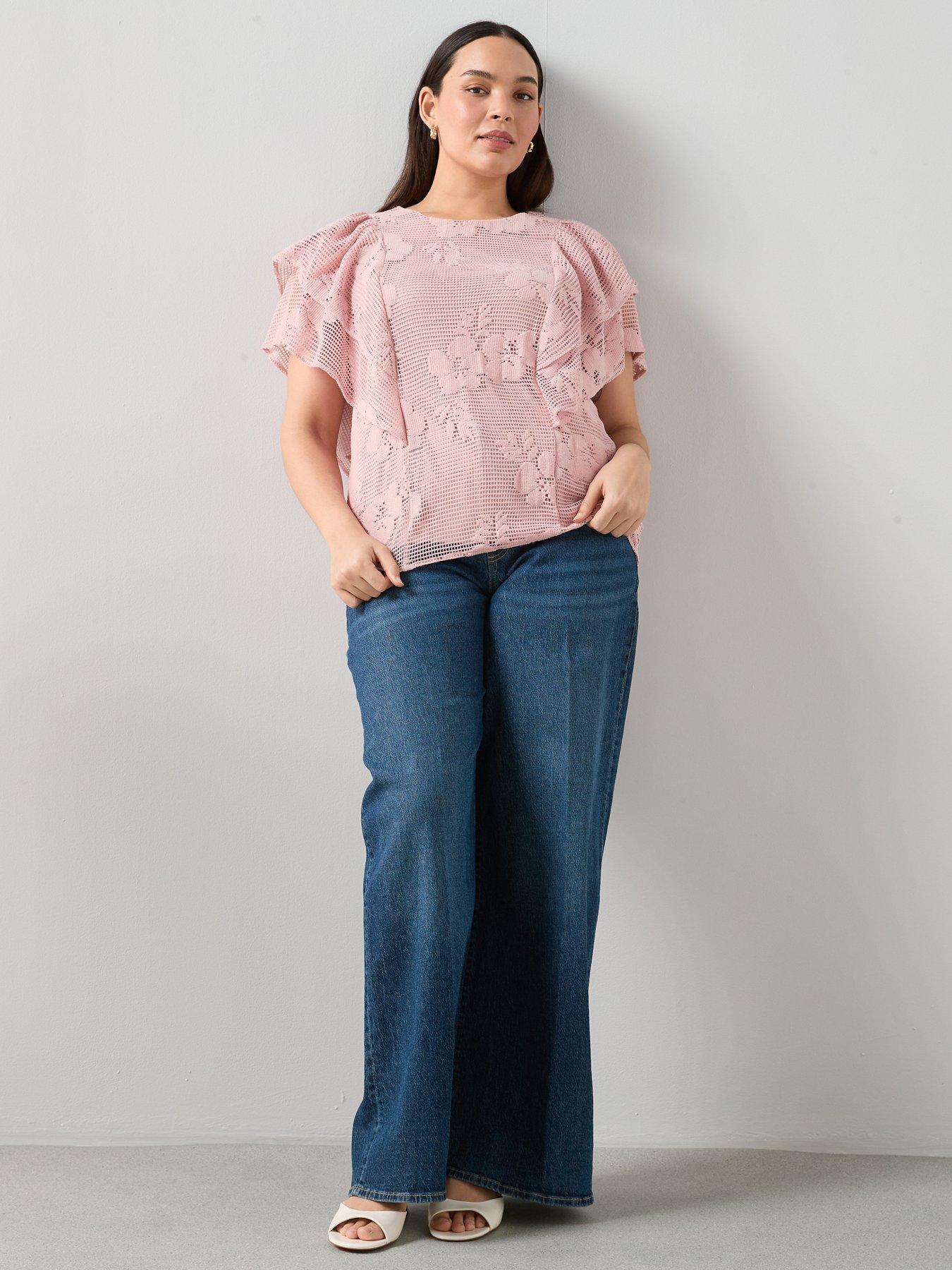 Image 3 of 6 of The Very Collection Curve Frill Sleeve Floral Top