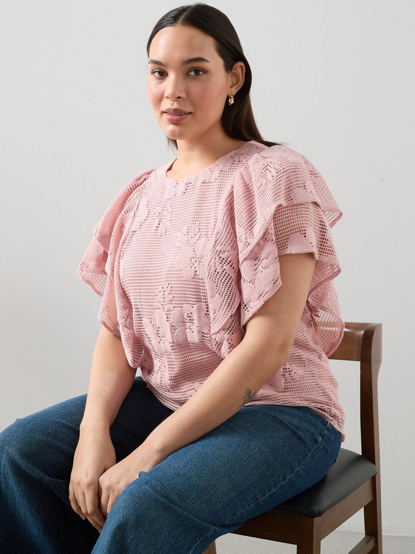 Image 5 of 6 of The Very Collection Curve Frill Sleeve Floral Top