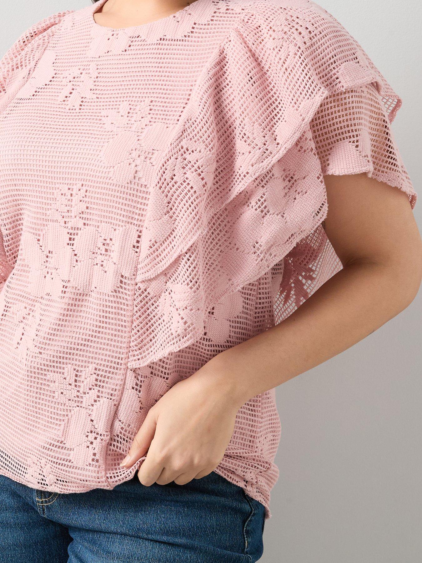 Image 6 of 6 of The Very Collection Curve Frill Sleeve Floral Top