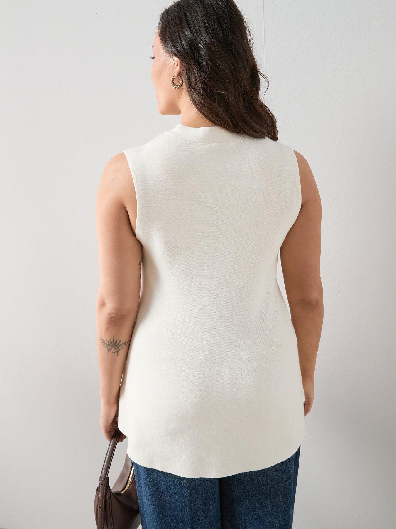 Image 2 of 6 of The Very Collection Curve Knitted Peplum Waistcoat