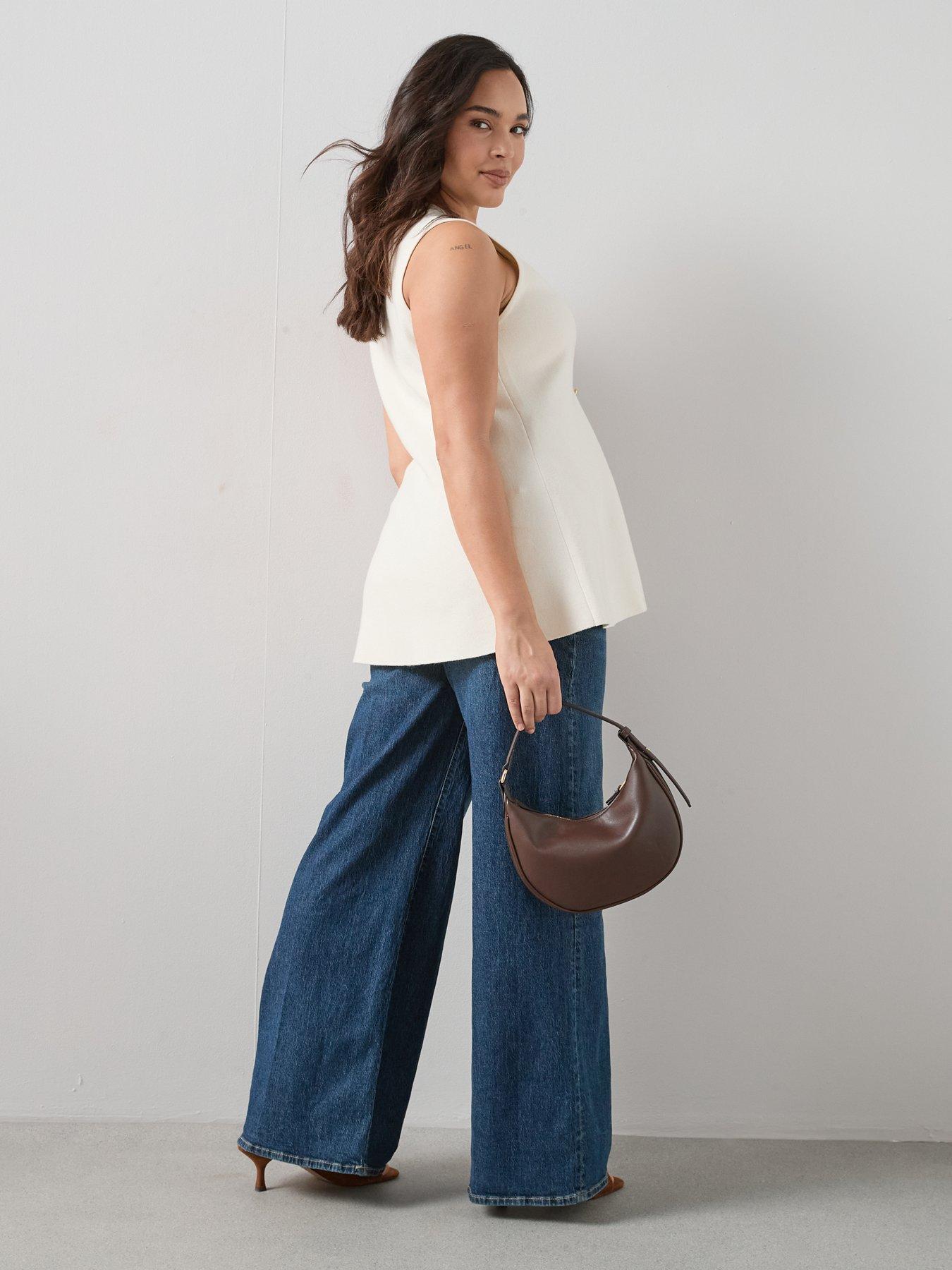 Image 5 of 6 of The Very Collection Curve Knitted Peplum Waistcoat