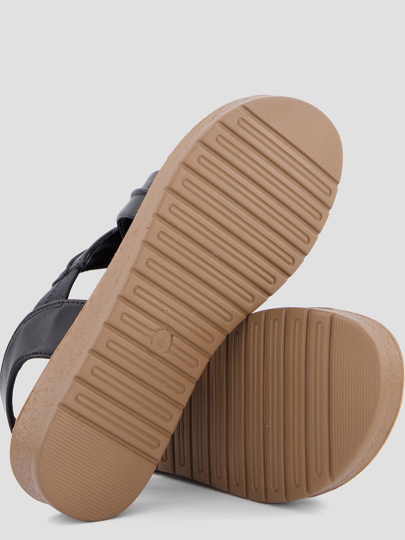 Image 4 of 7 of The Very Collection Comfort Flat Sandal With Cross Strap - Black