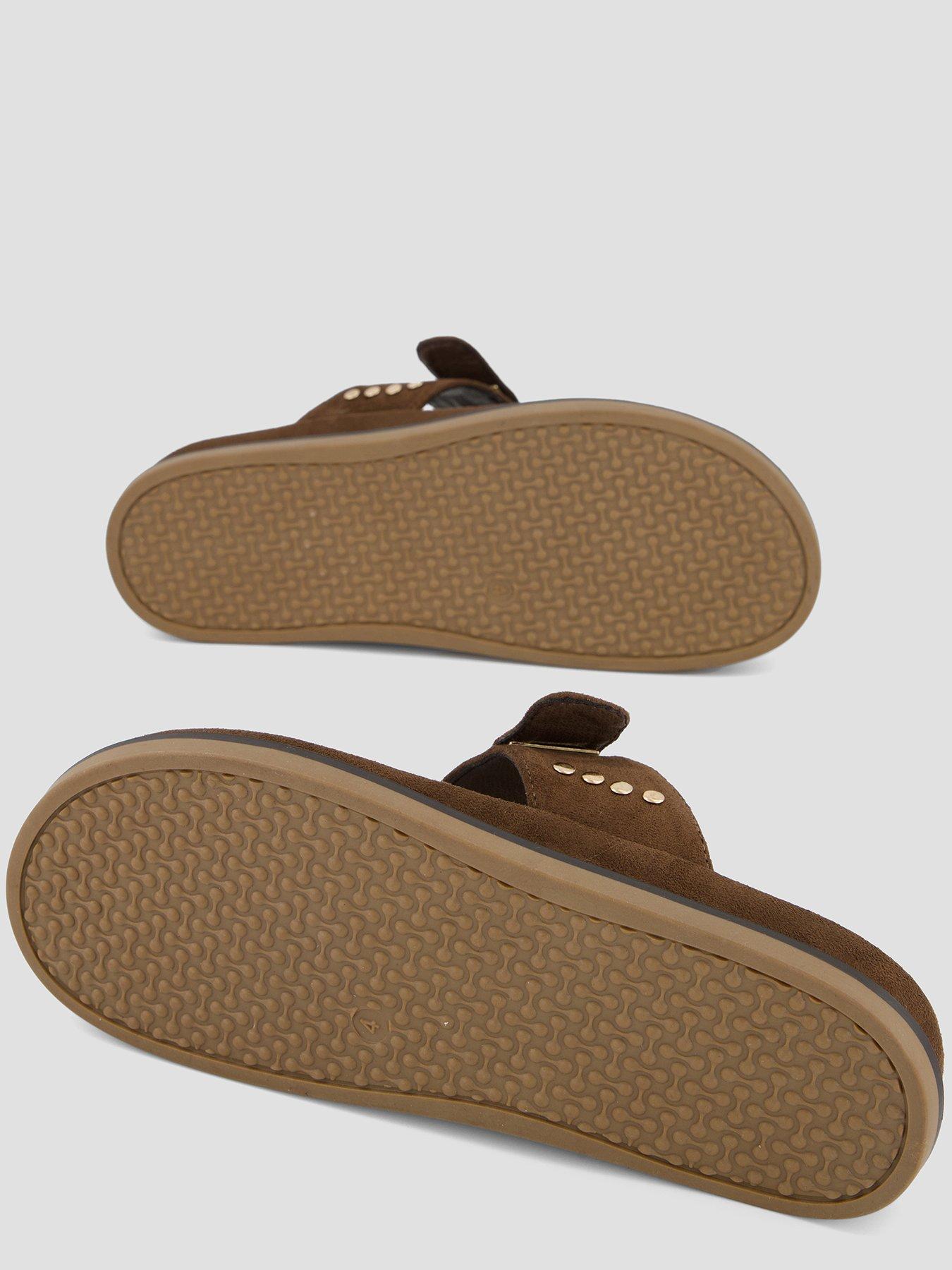 Image 4 of 7 of The Very Collection Extra Wide Fit Toe Post Flat Sandal - Brown