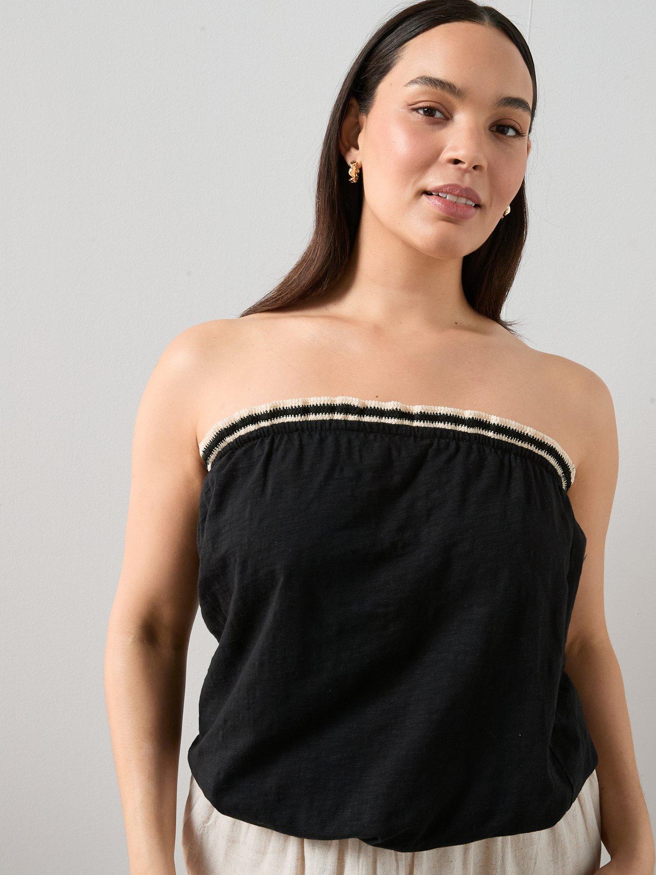 The Very Collection Curve Stitch Detail Bandeau Top