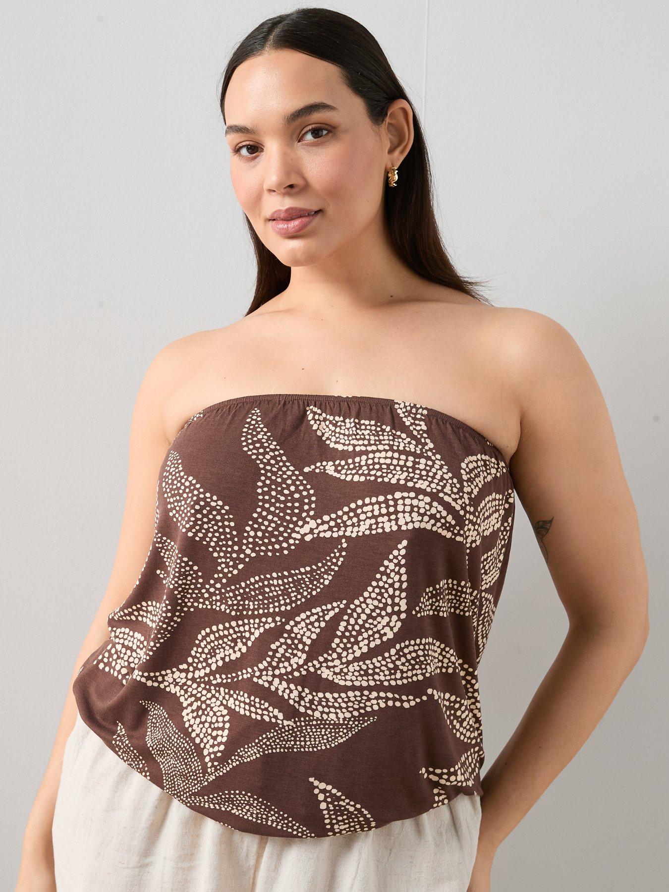 The Very Collection Curve Stitch Detail Bandeau Top