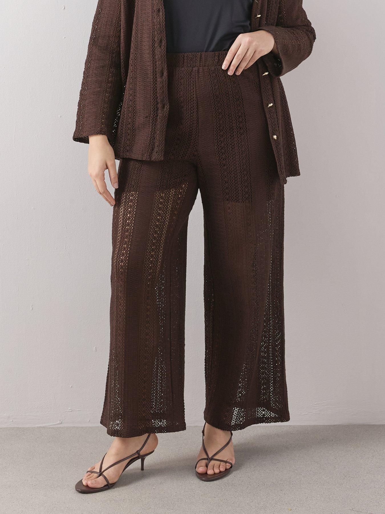 Image 3 of 6 of The Very Collection Curve Crochet Trouser Co-ord