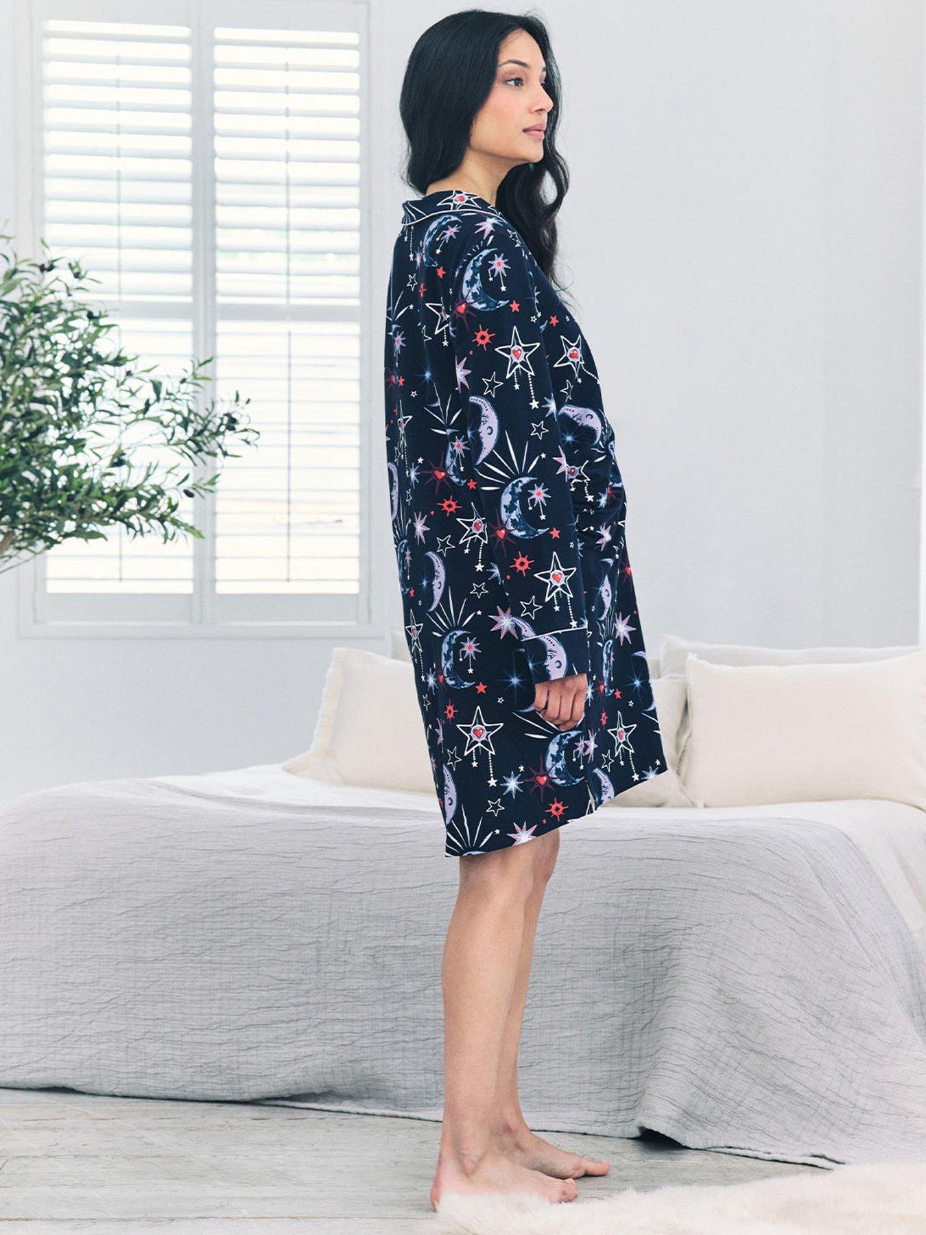 Image 2 of 5 of CHELSEA PEERS Maternity Nightshirt With Moon Print