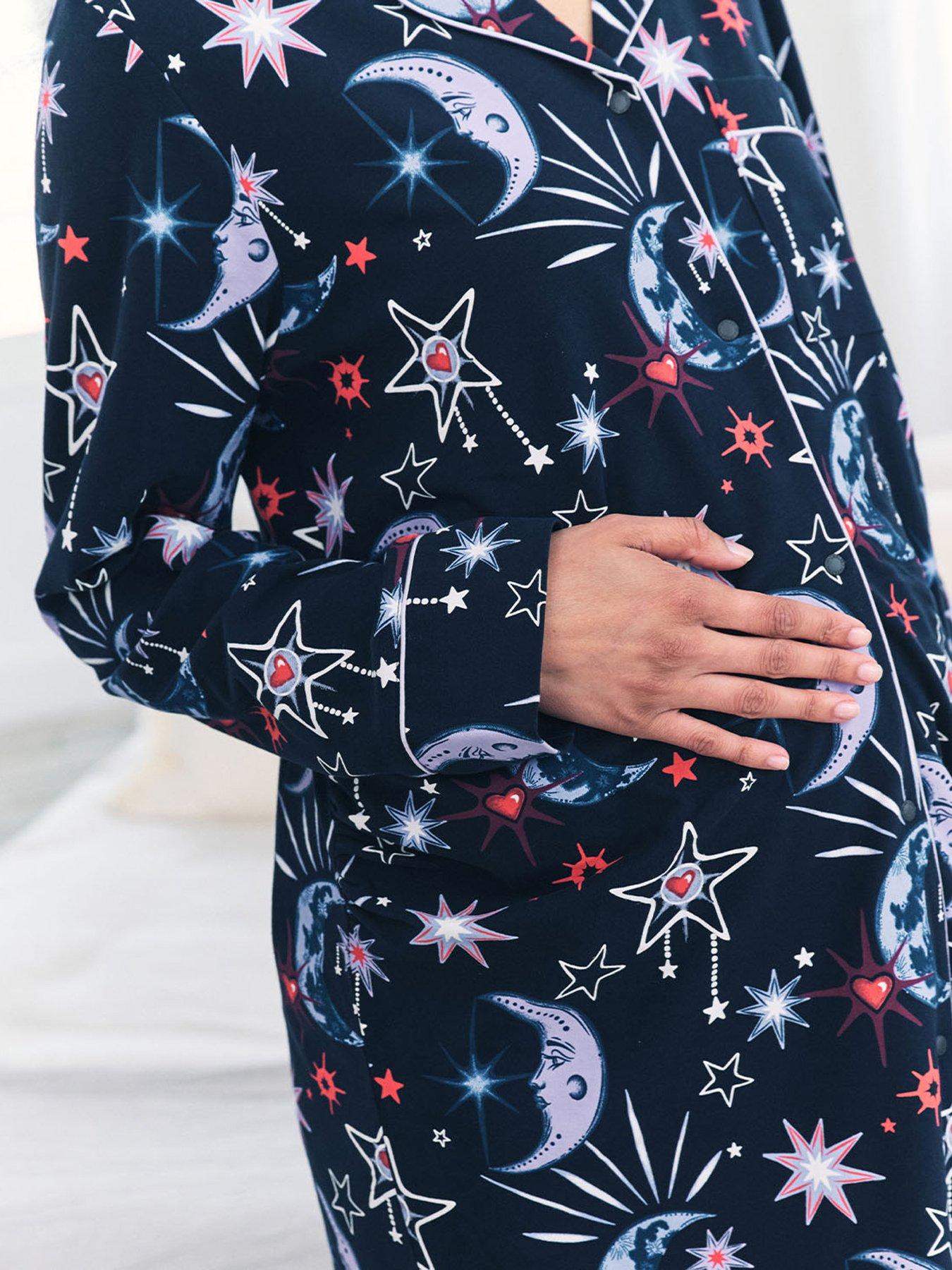 Image 4 of 5 of CHELSEA PEERS Maternity Nightshirt With Moon Print