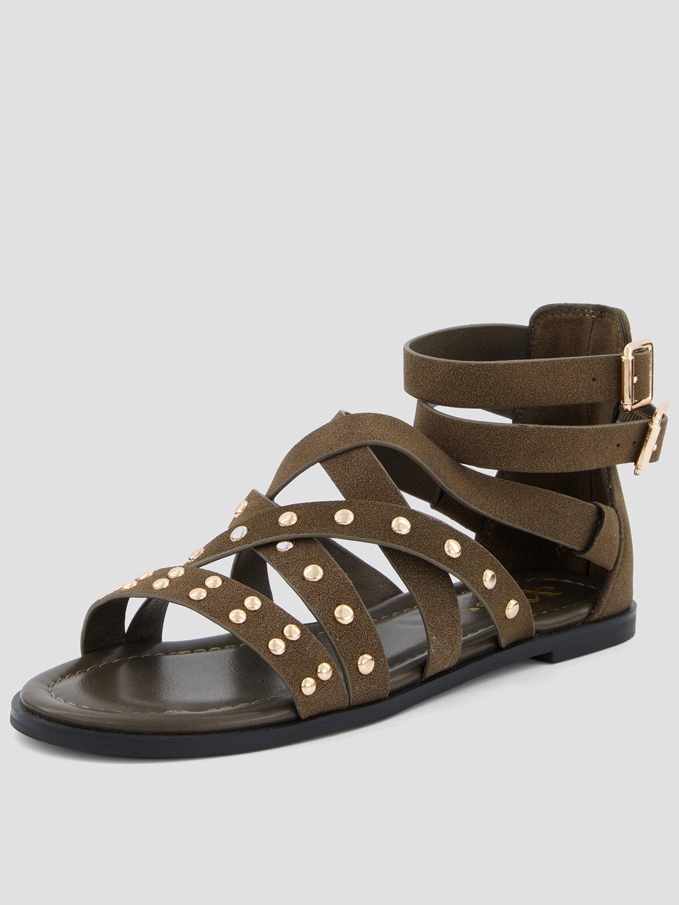 The Very Collection Wide Fit Studded Gladiator Sandal