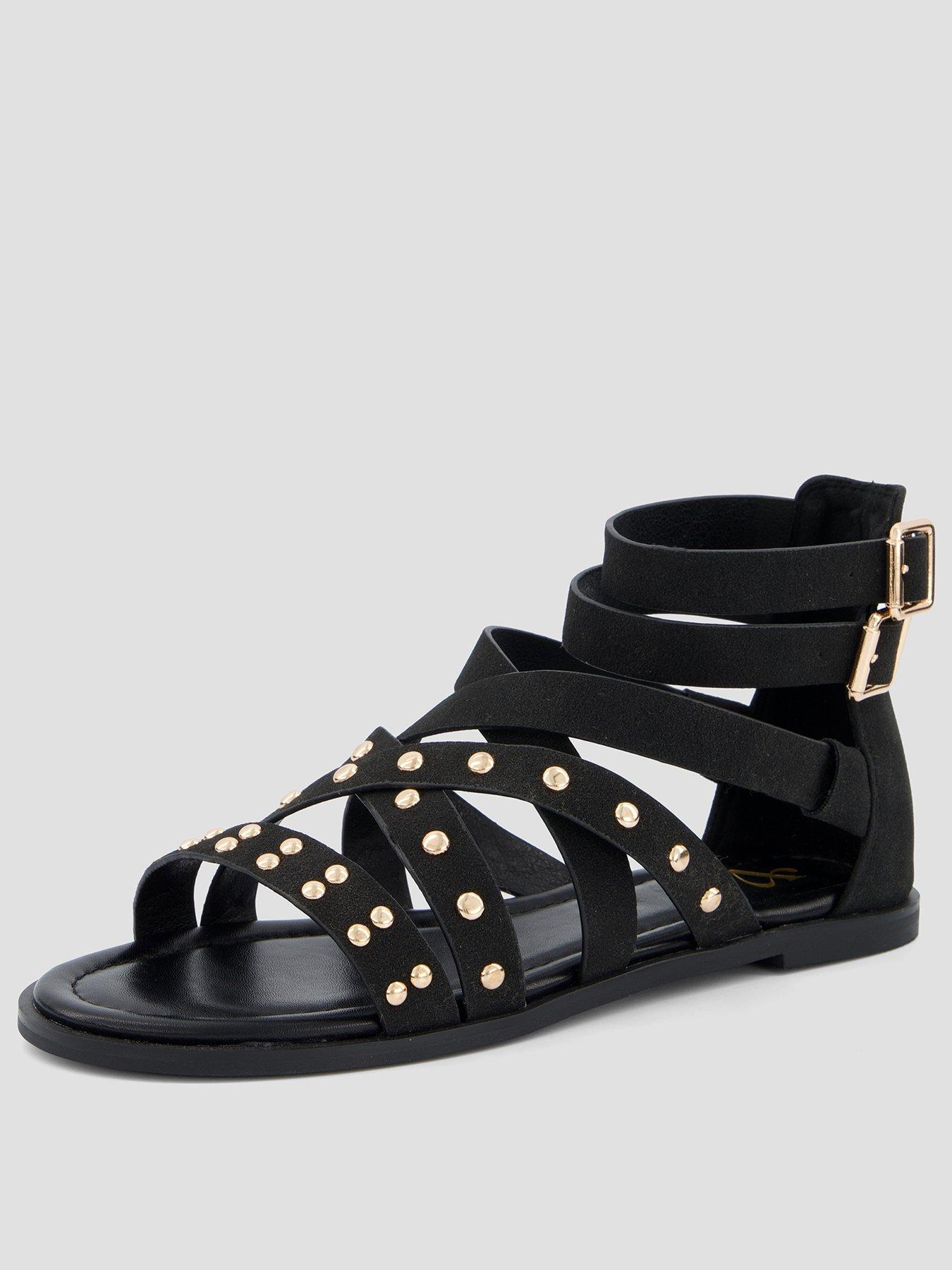 Image 2 of 7 of The Very Collection Wide Fit Studded Gladiator Sandal
