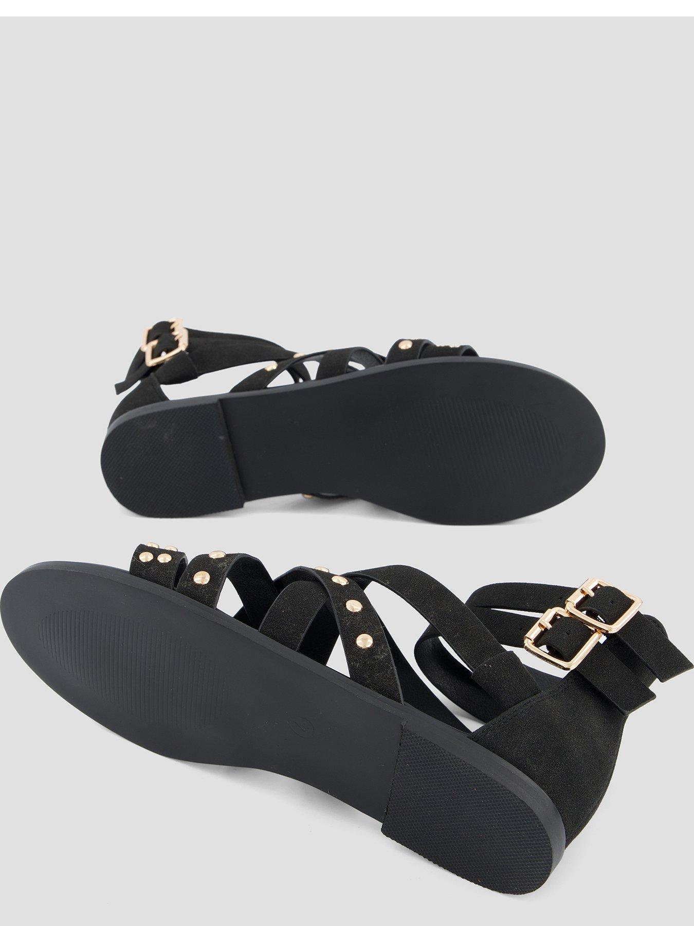 Image 4 of 7 of The Very Collection Wide Fit Studded Gladiator Sandal