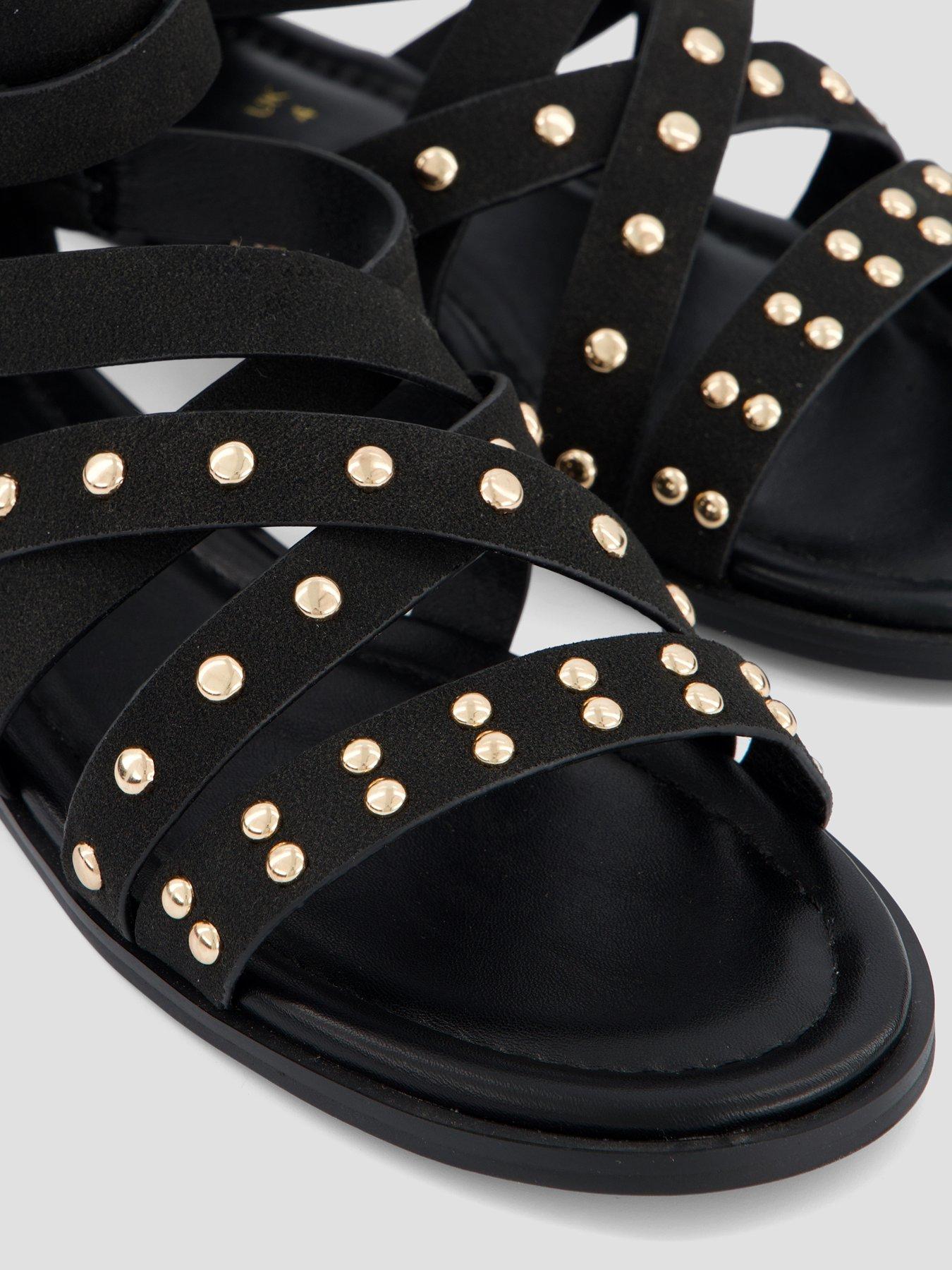 Image 5 of 7 of The Very Collection Wide Fit Studded Gladiator Sandal