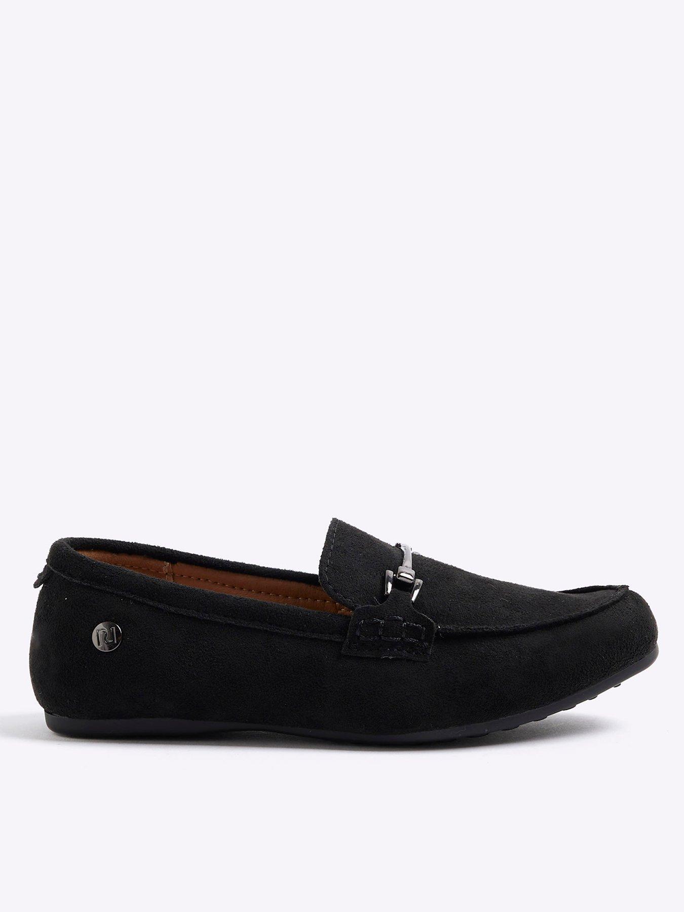 River Island Older Boys Faux Suede Slippers - Black