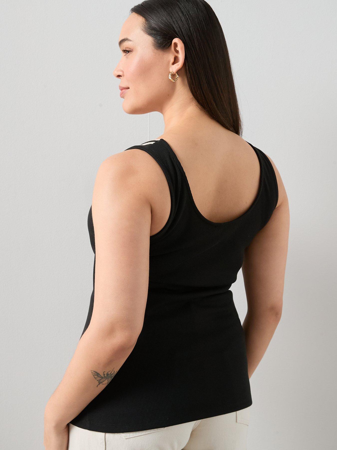 Image 2 of 6 of The Very Collection Curve Stitch Detail Rib Vest