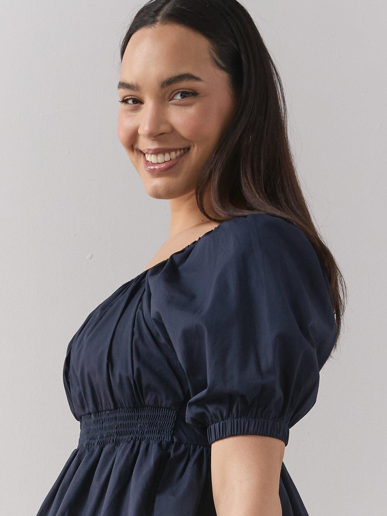 sachin and babi light blue dress Blue Patchwork Floral Shirred Dress – Highstreet Outlet UK main image 0