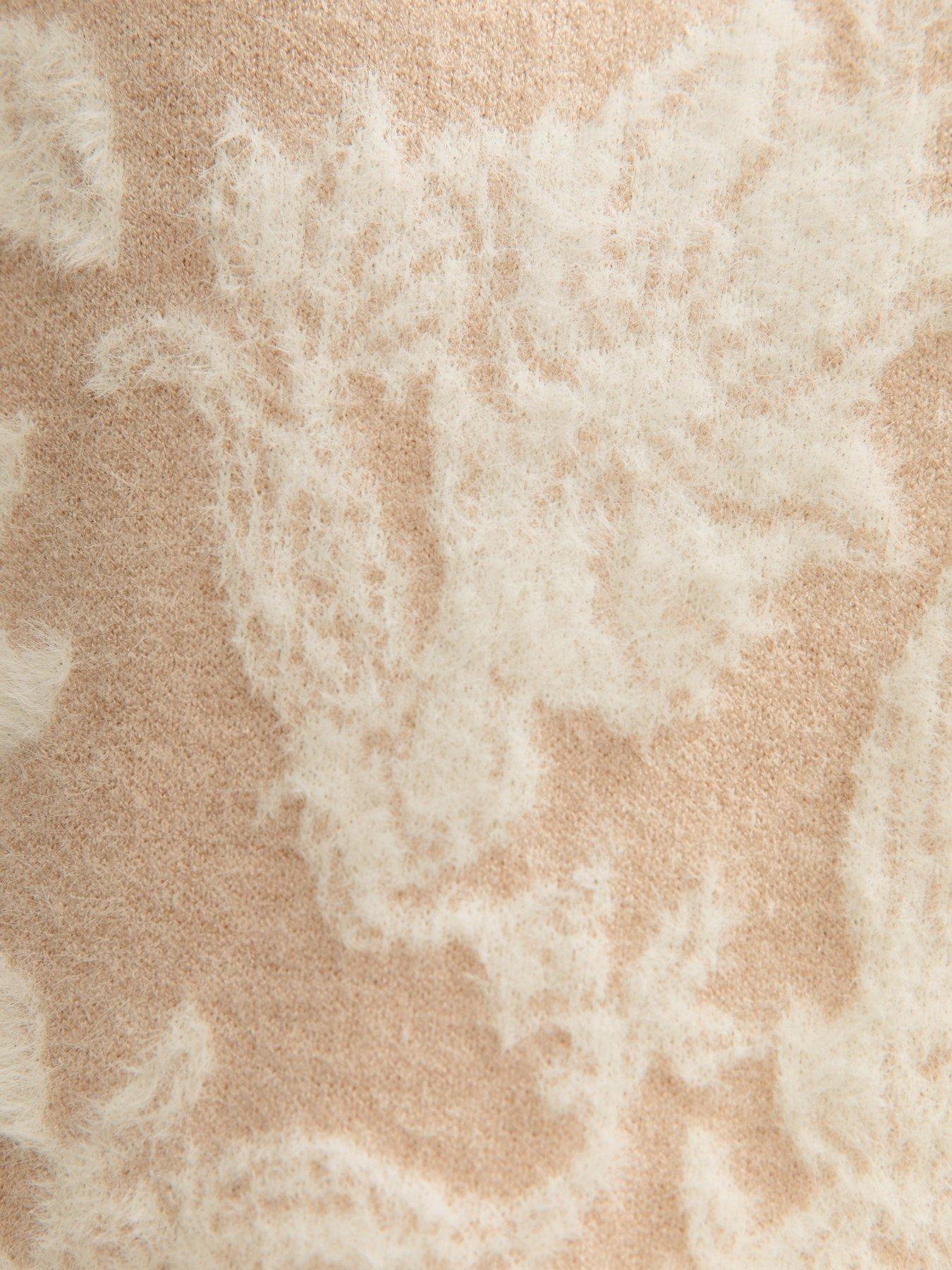 Image 5 of 5 of New Look Light Brown Brushed Floral Crew Neck Jumper