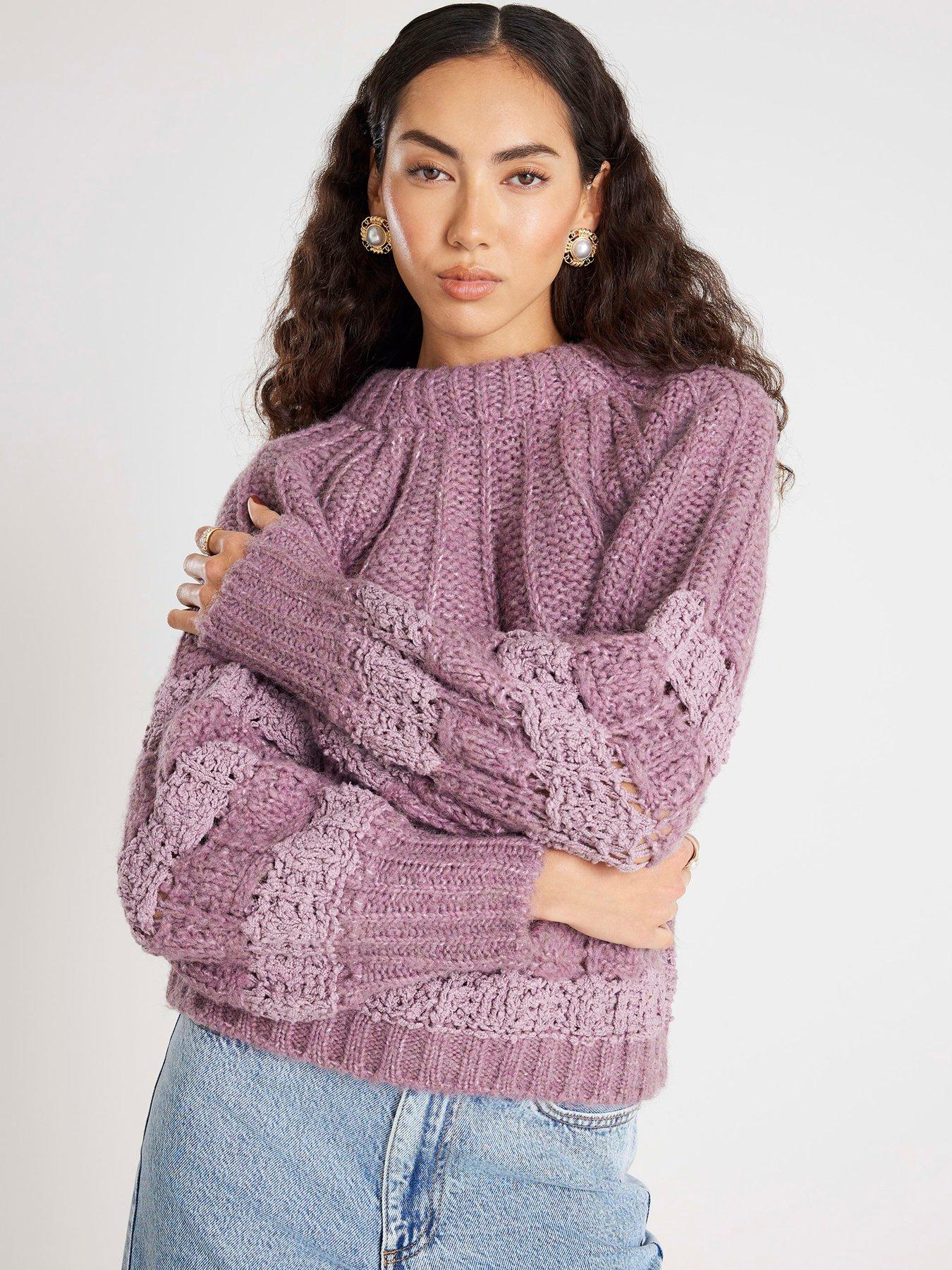 River Island Pointelle Bow Back Jumper