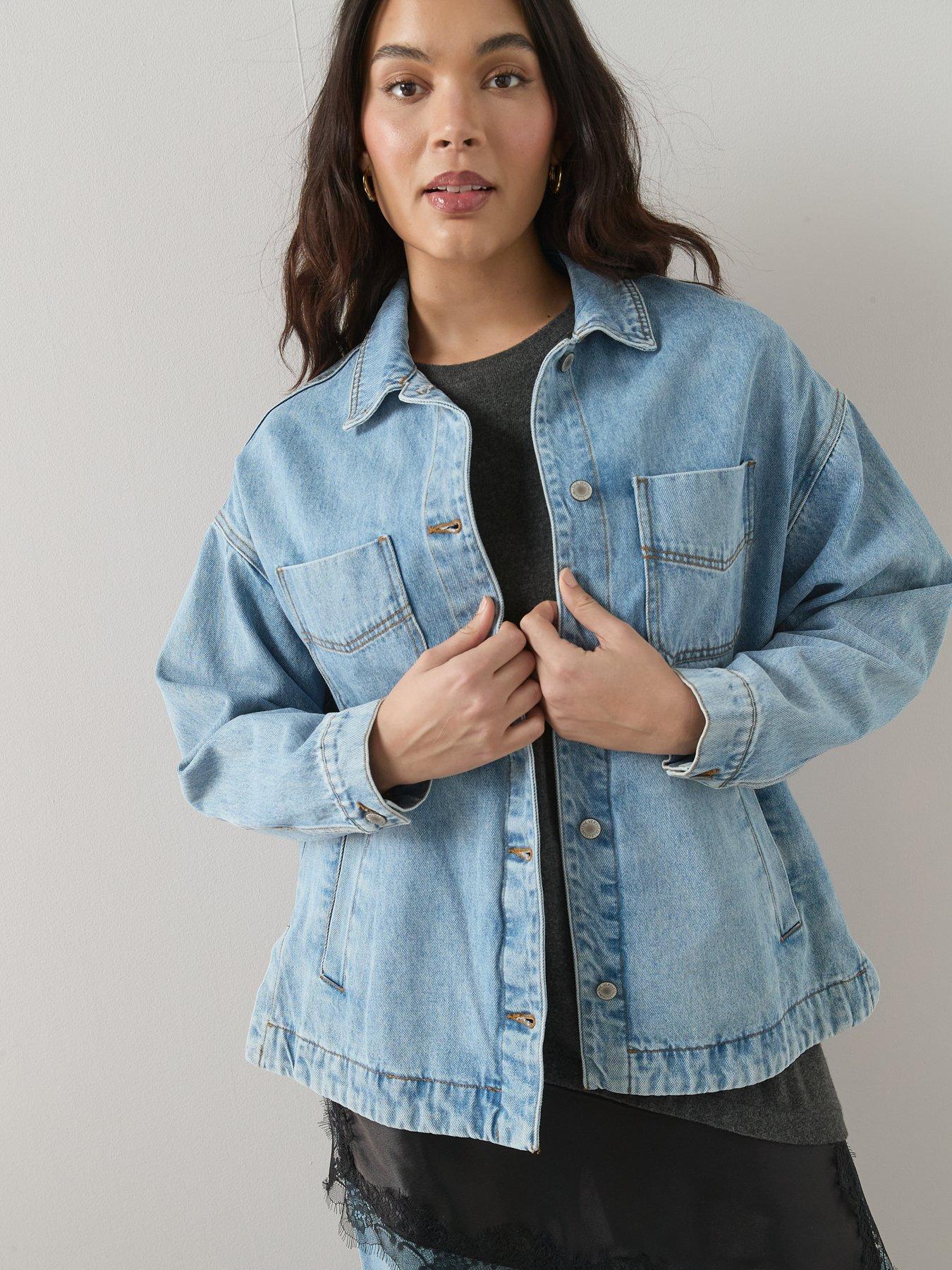 The Very Collection Curve Oversized Denim Jacket - Blue