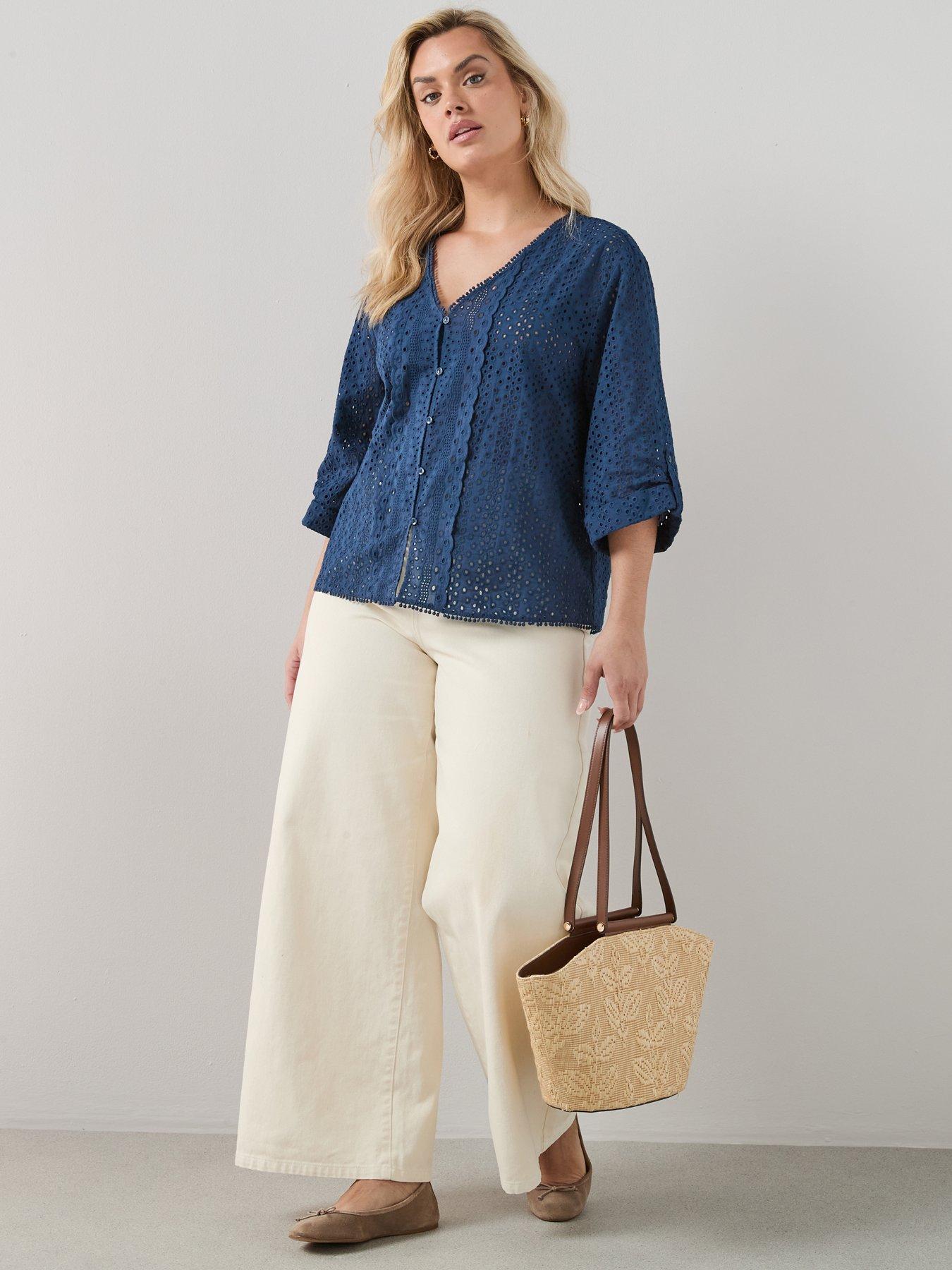 The Very Collection Curve Wide Leg Jean - Cream