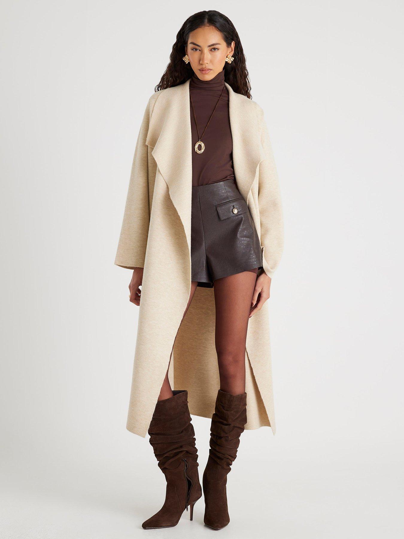 River Island Beige Knitted Waterfall Cardigan