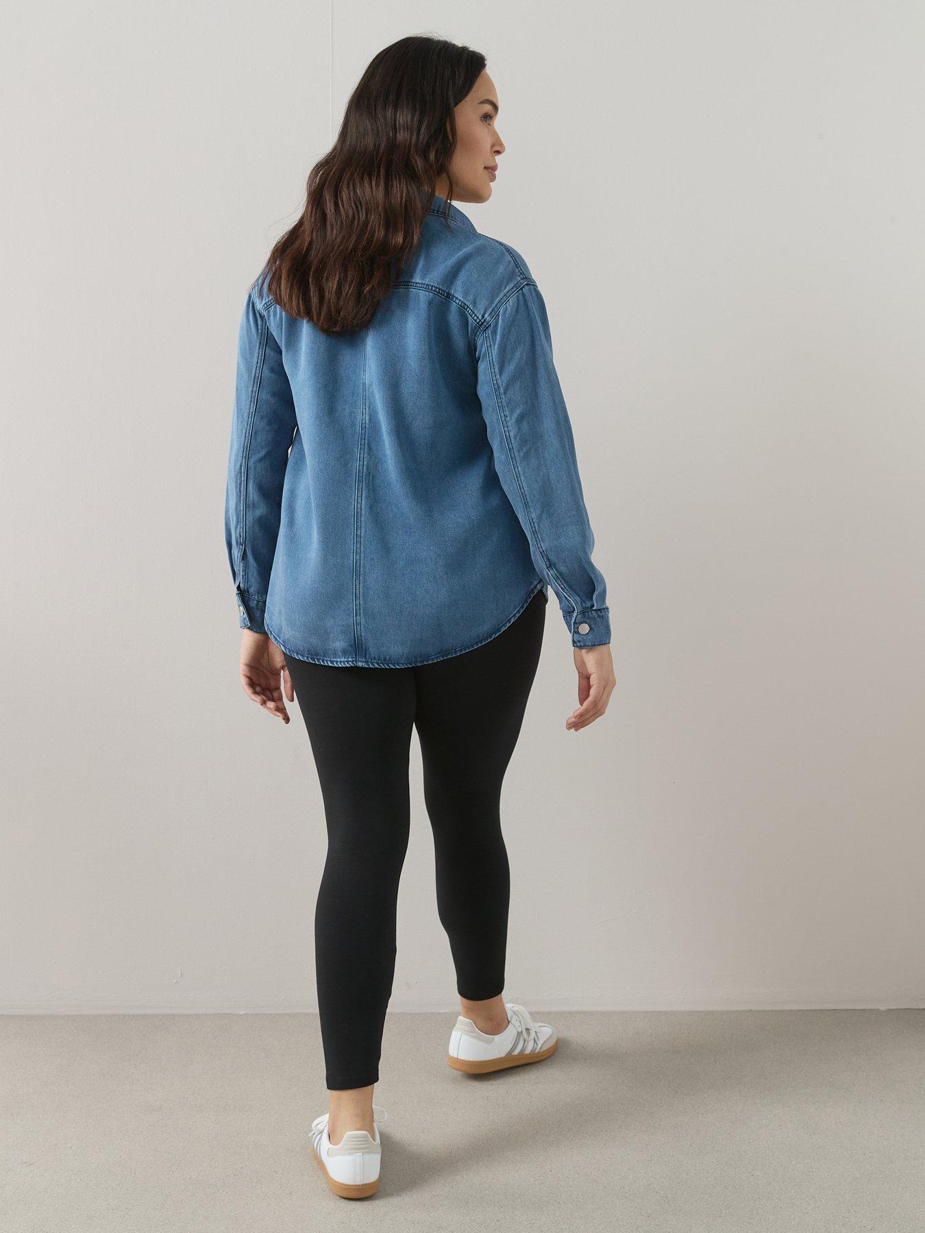 Image 2 of 6 of The Very Collection Curve Collared Denim Shirt