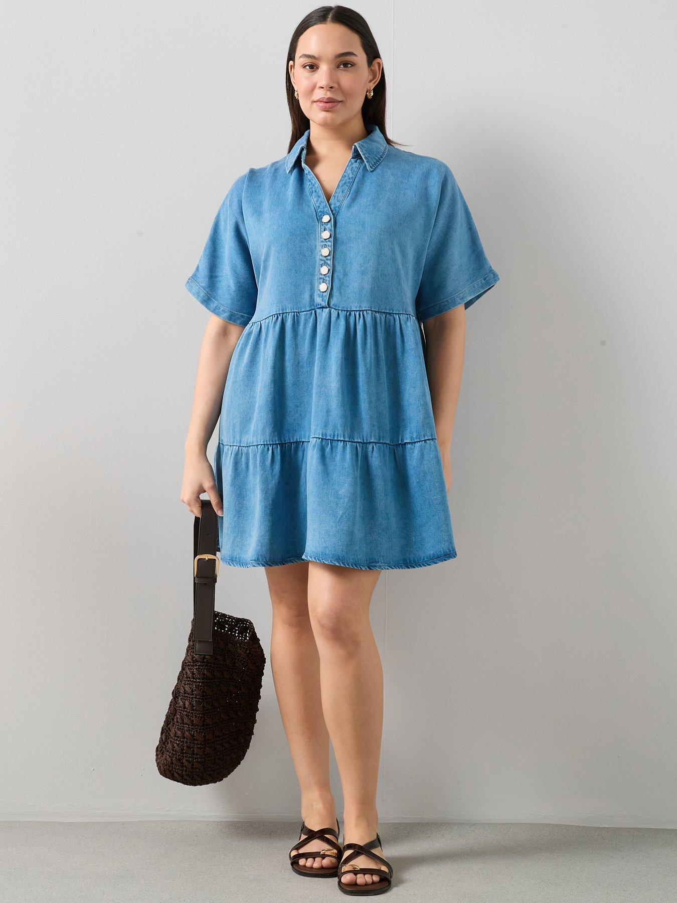 The Very Collection Curve Tiered Denim Dress