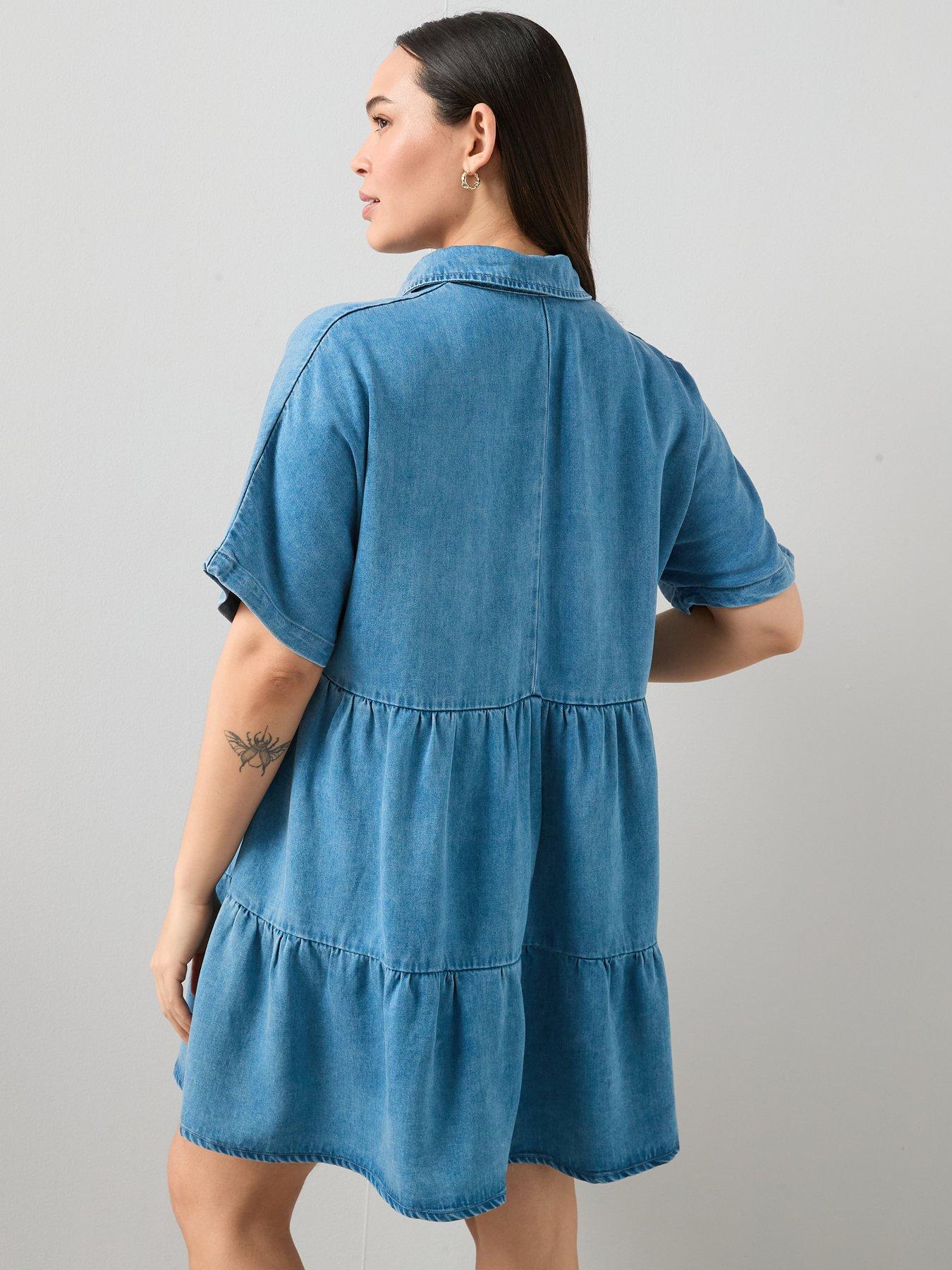 The Very Collection Curve Tiered Denim Dress | Very